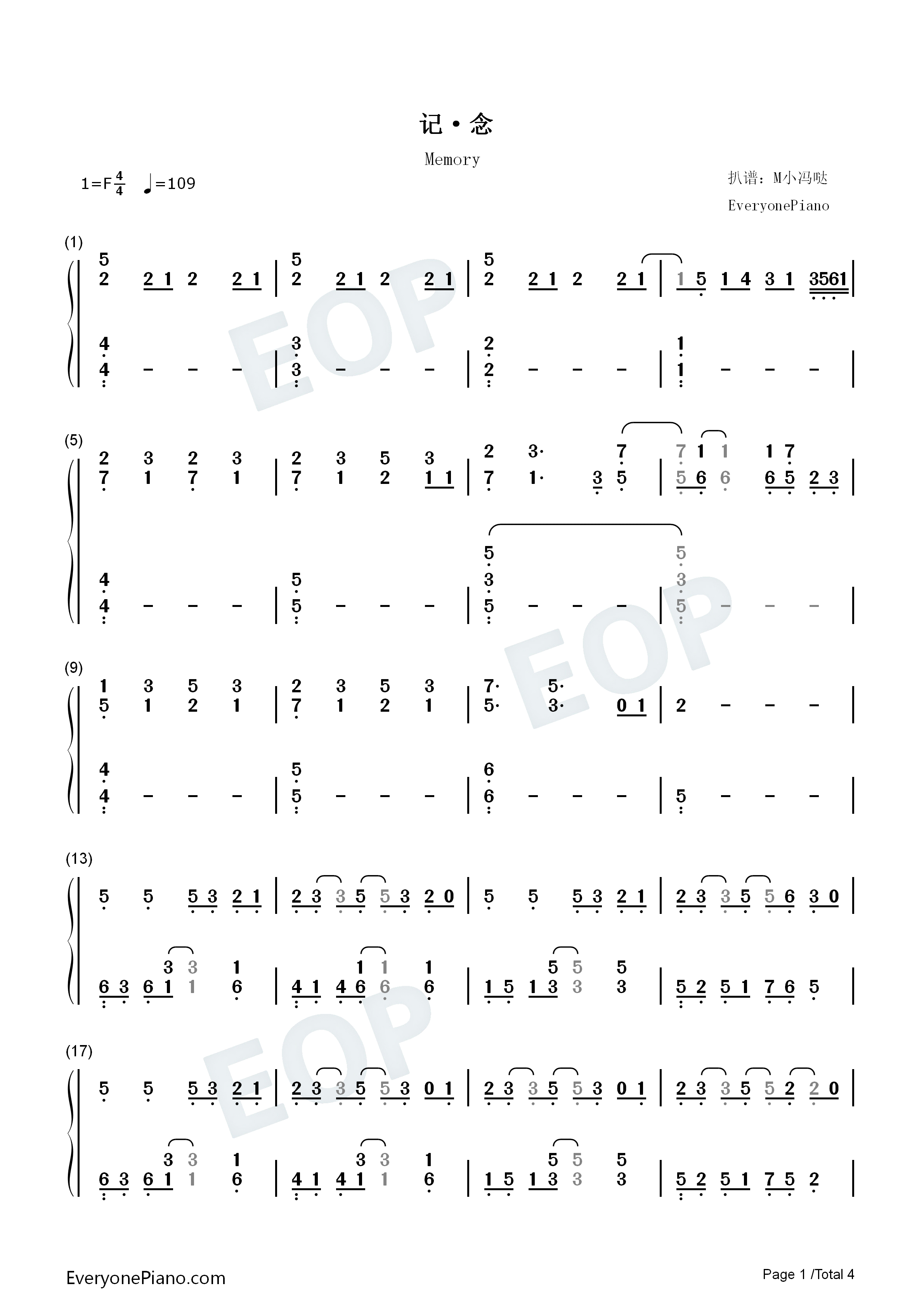 记念钢琴简谱_RAiNBOW计划_雷雨心演唱