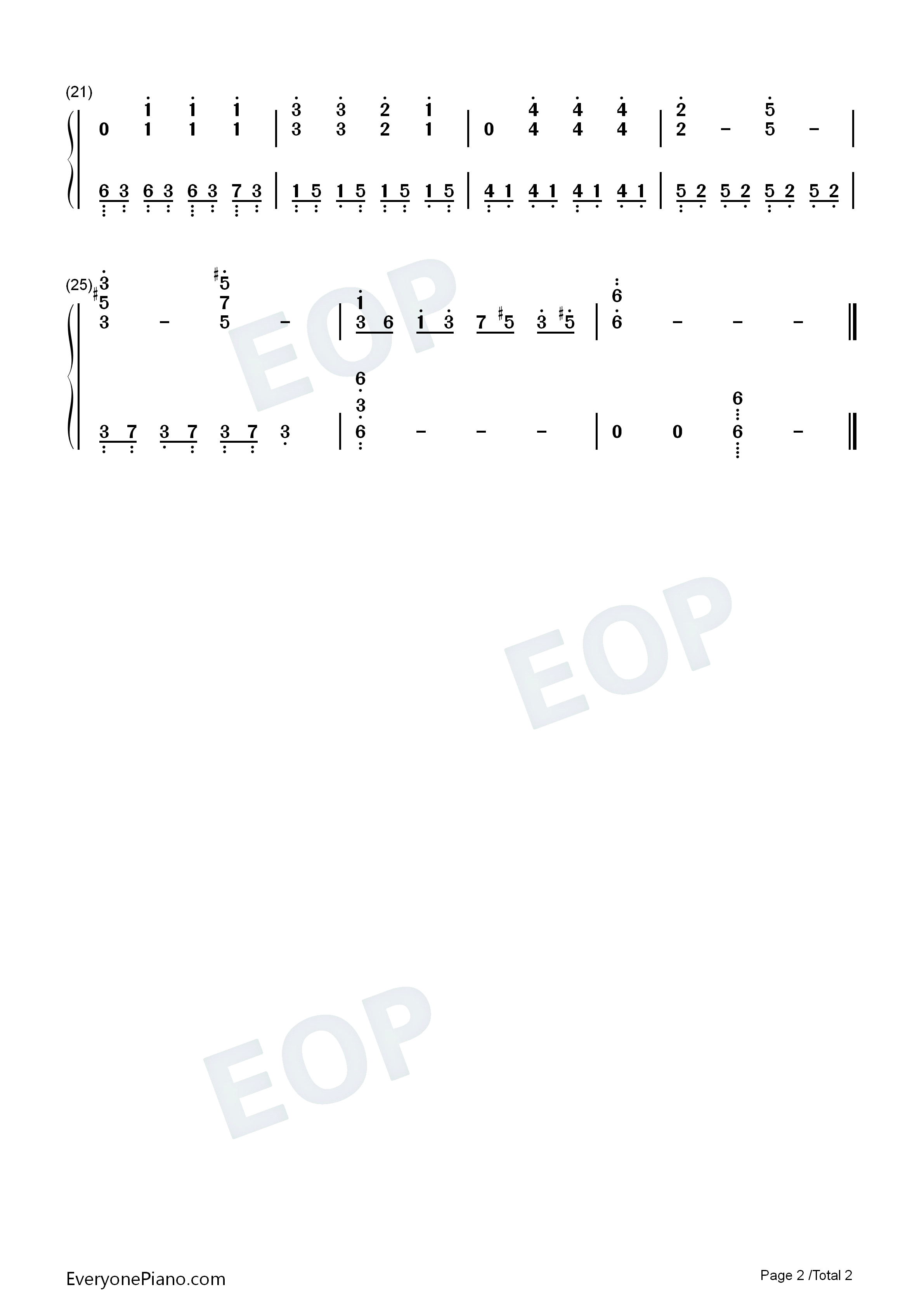 怪诞小镇主题曲钢琴简谱_Brad_Breeck演唱