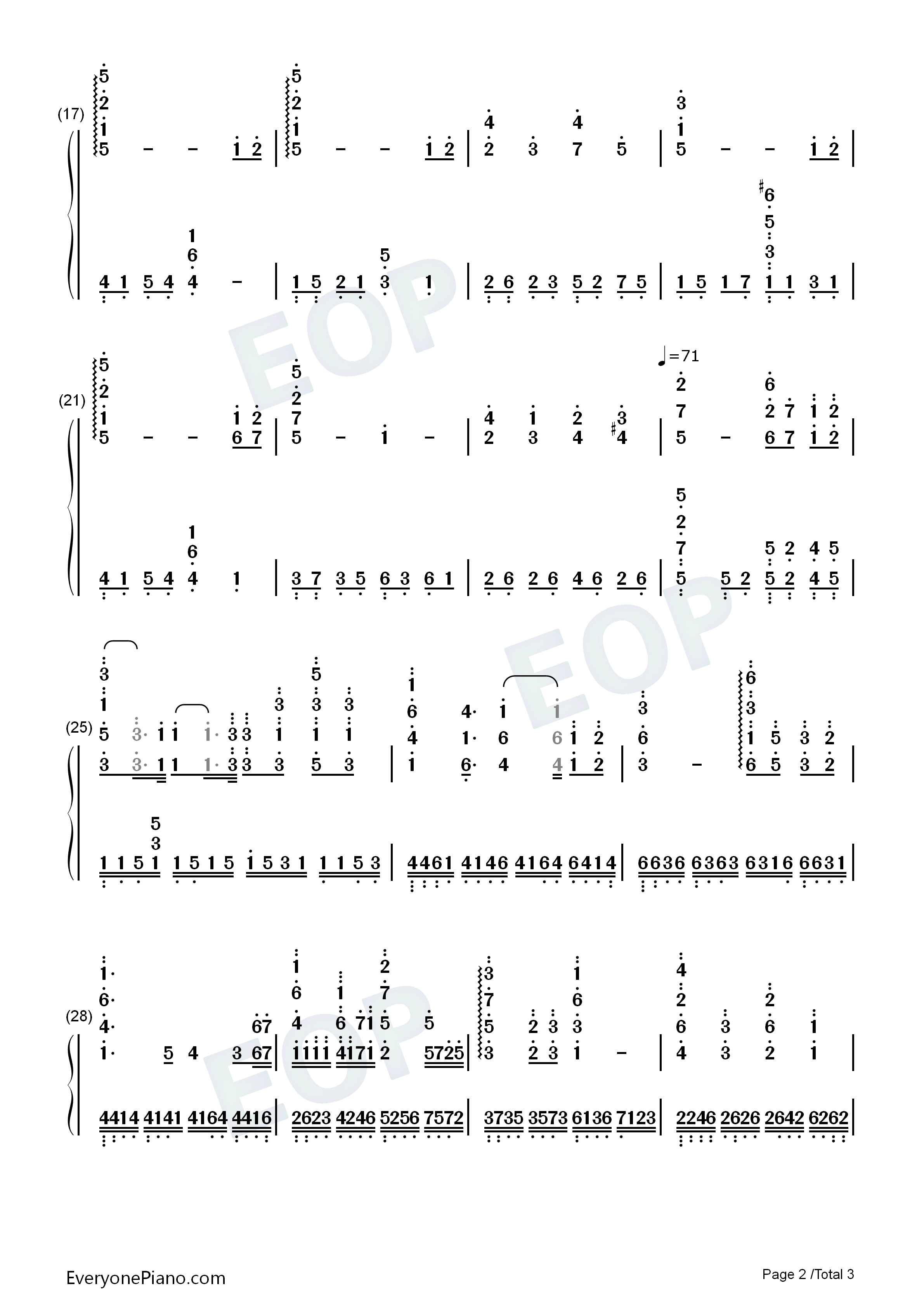 心底的颜色钢琴简谱_Project_Lights演唱