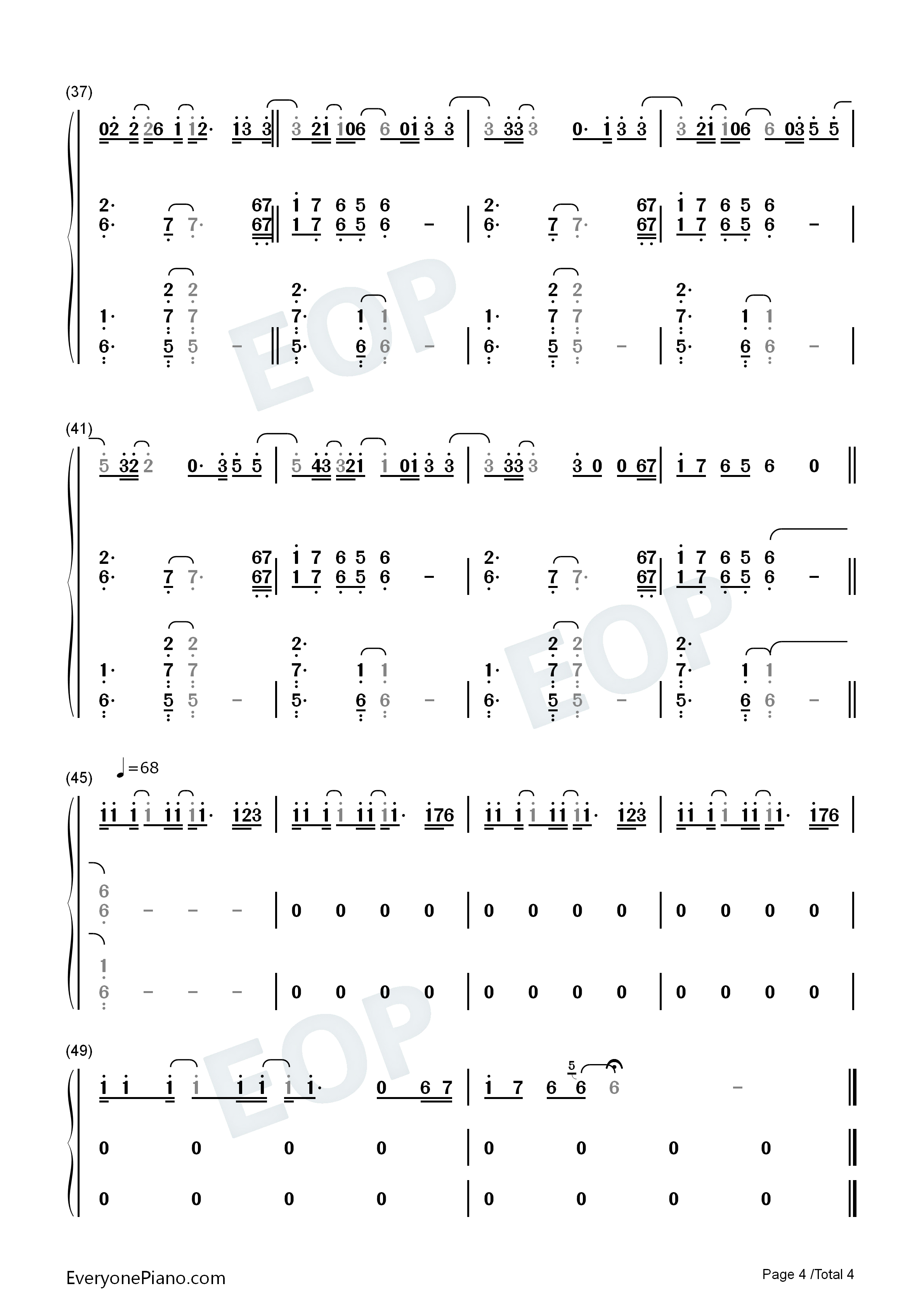 Exhale钢琴简谱_Sabrina_Carpenter演唱