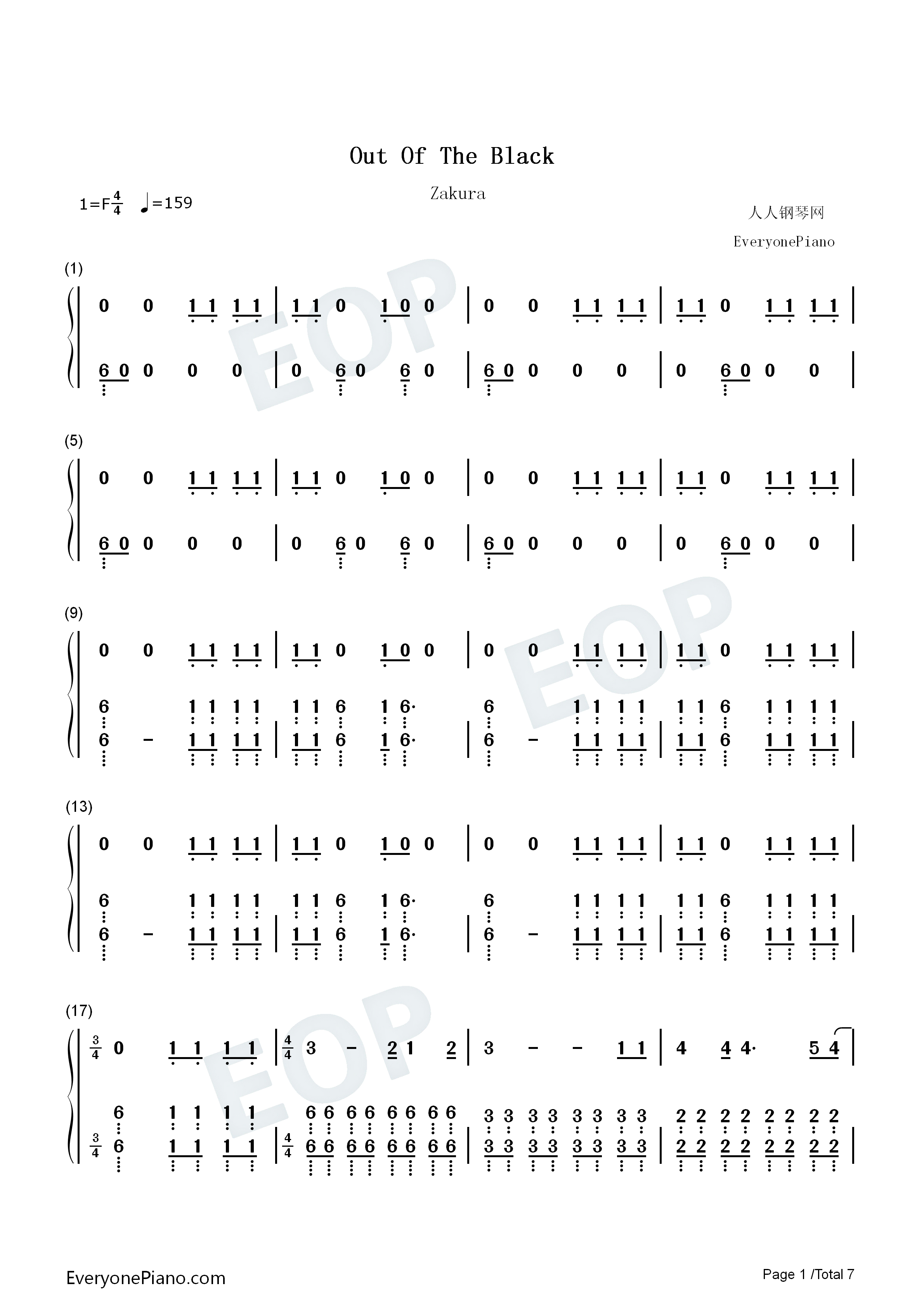 Out_of_the_Black钢琴简谱_Royal_Blood演唱