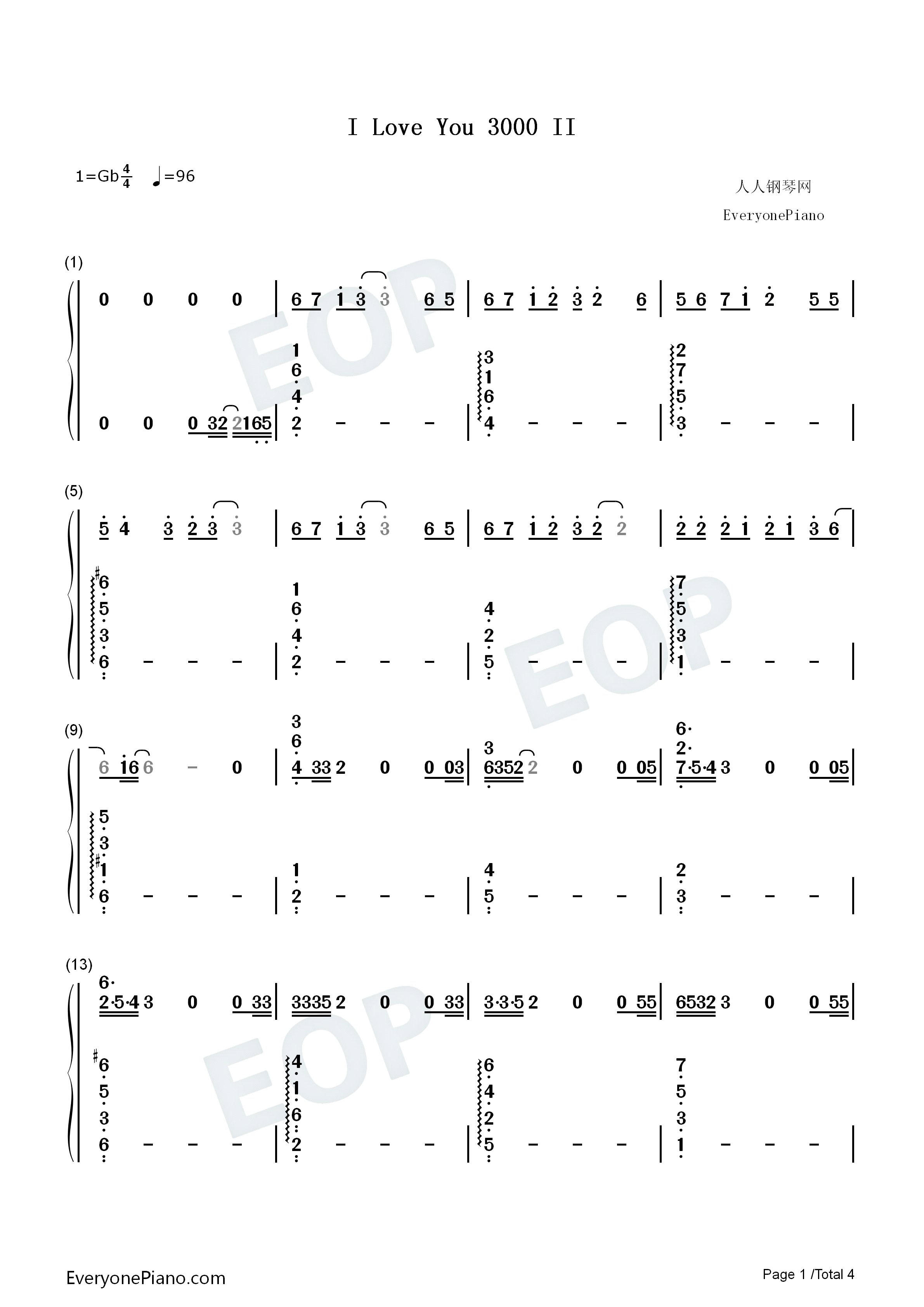 I_Love_You_3000_II钢琴简谱_88rising_Stephanie_Poetri_王嘉尔演唱