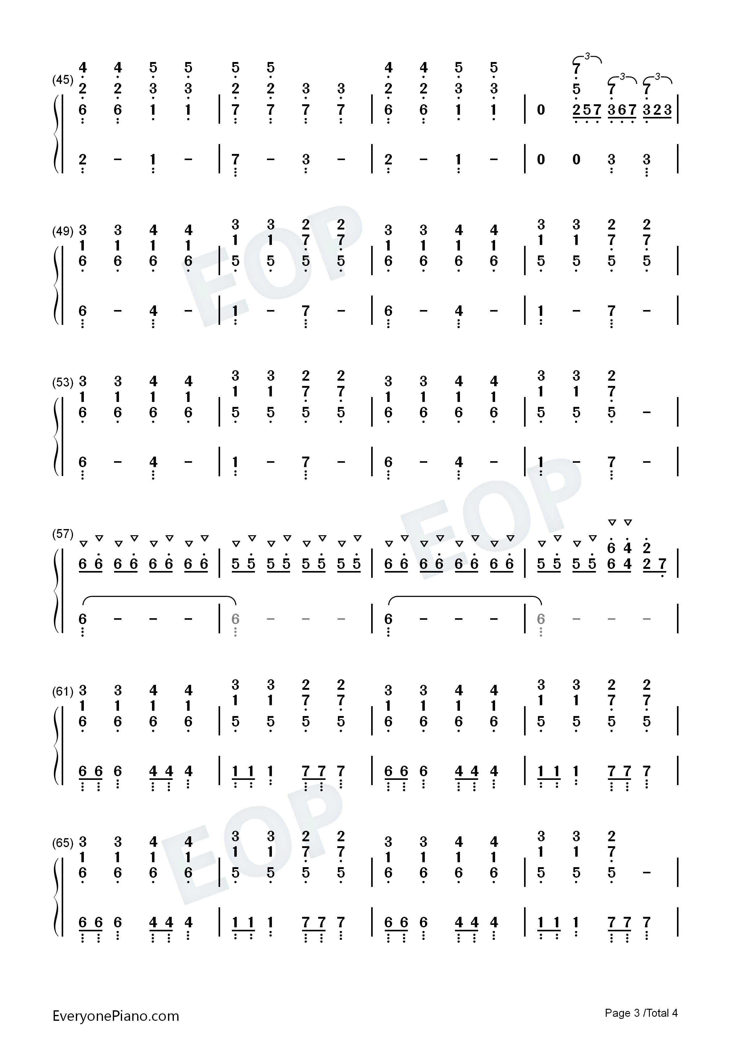 Lying_Down钢琴简谱_Celine_Dion演唱