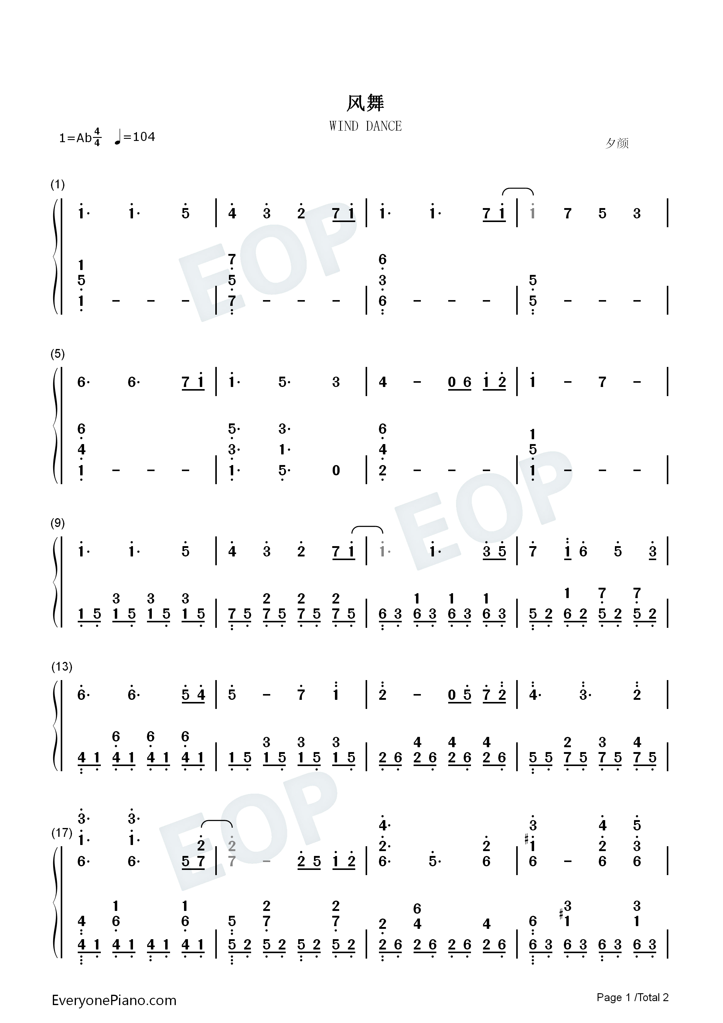 风舞钢琴简谱_Movement_Music_Productions演唱
