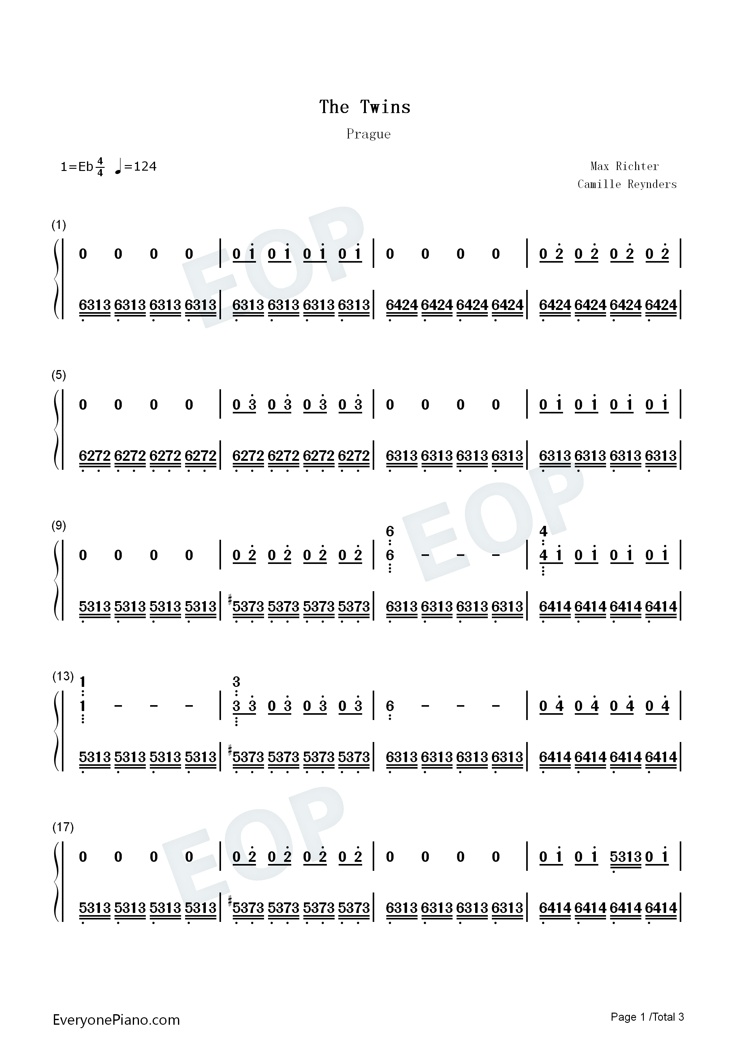The_Twins钢琴简谱_Max_Richter演唱