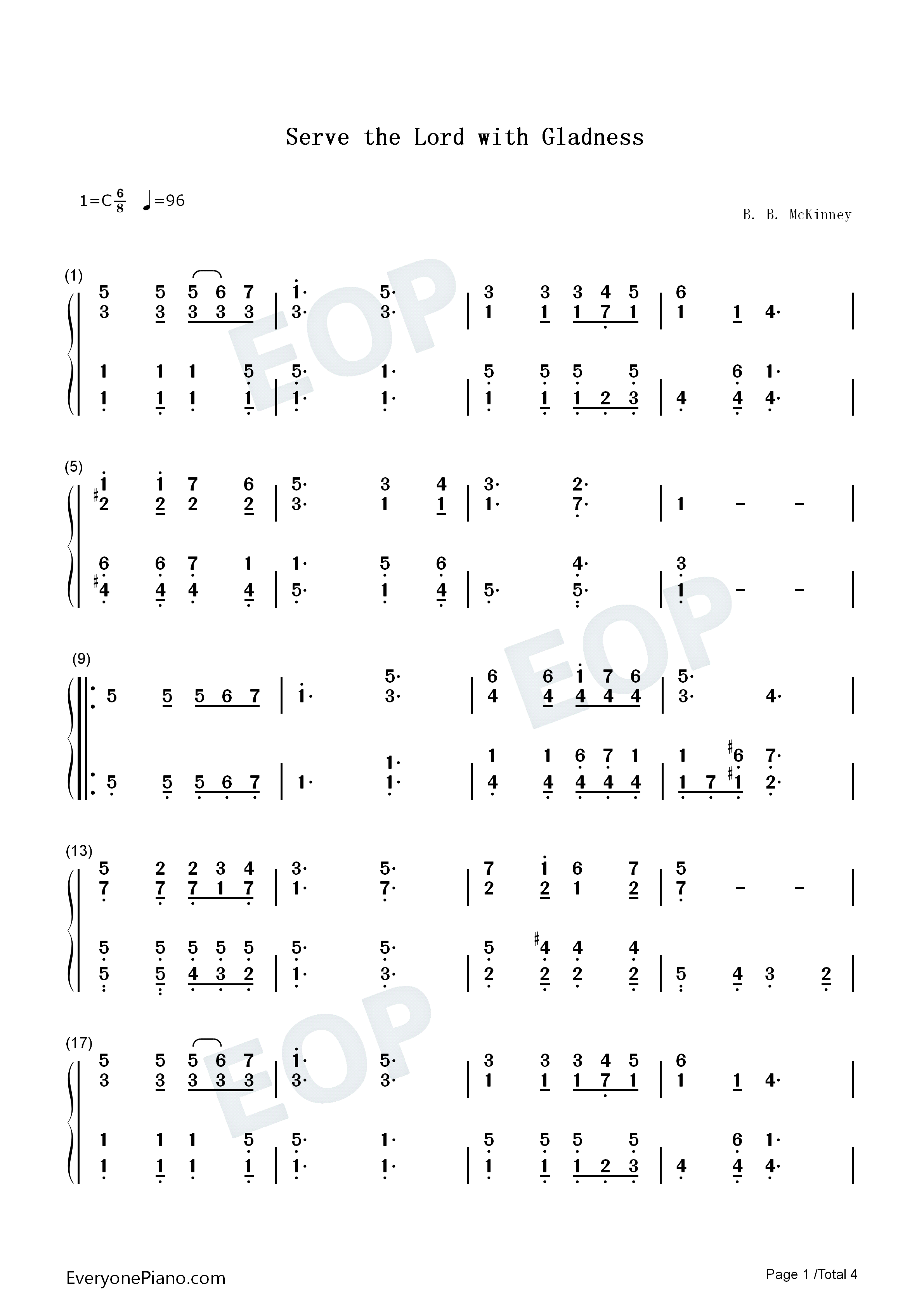 Serve_the_Lord_with_Gladness钢琴简谱_B._B._McKinney演唱