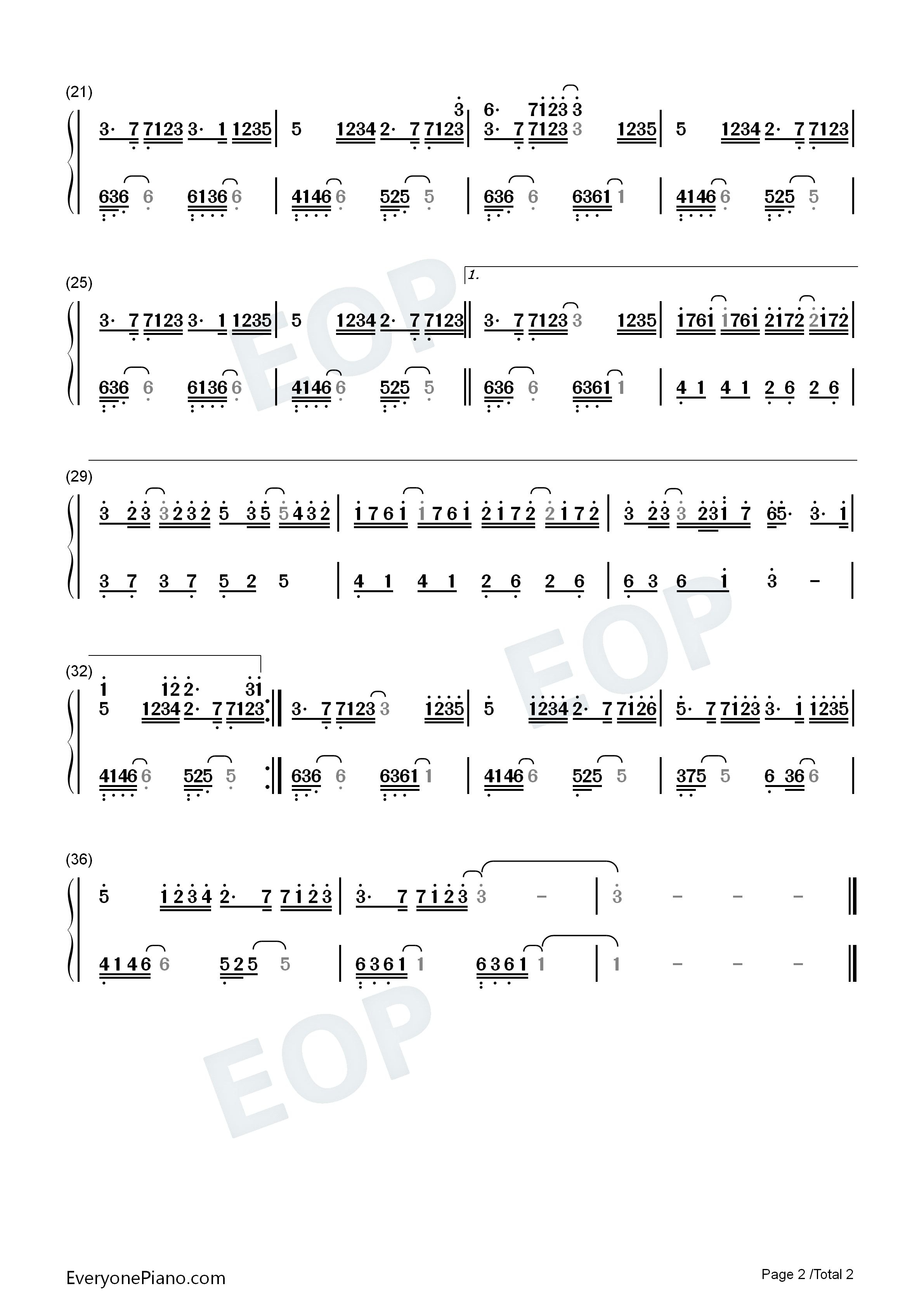 失去才懂钢琴简谱_欧阳朵演唱