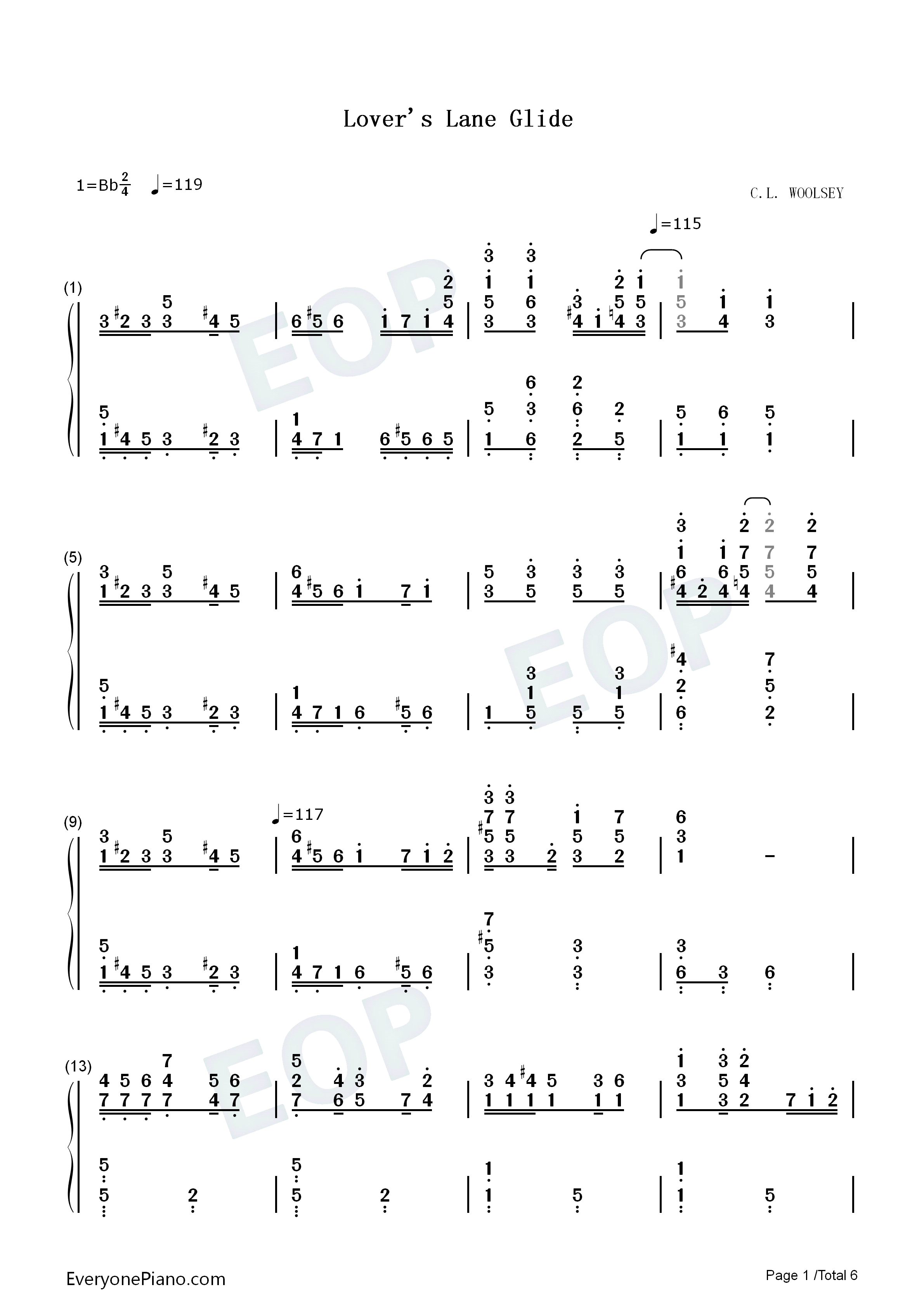 Lovers_Lane_Glide钢琴简谱_Calvin_Woolsey演唱