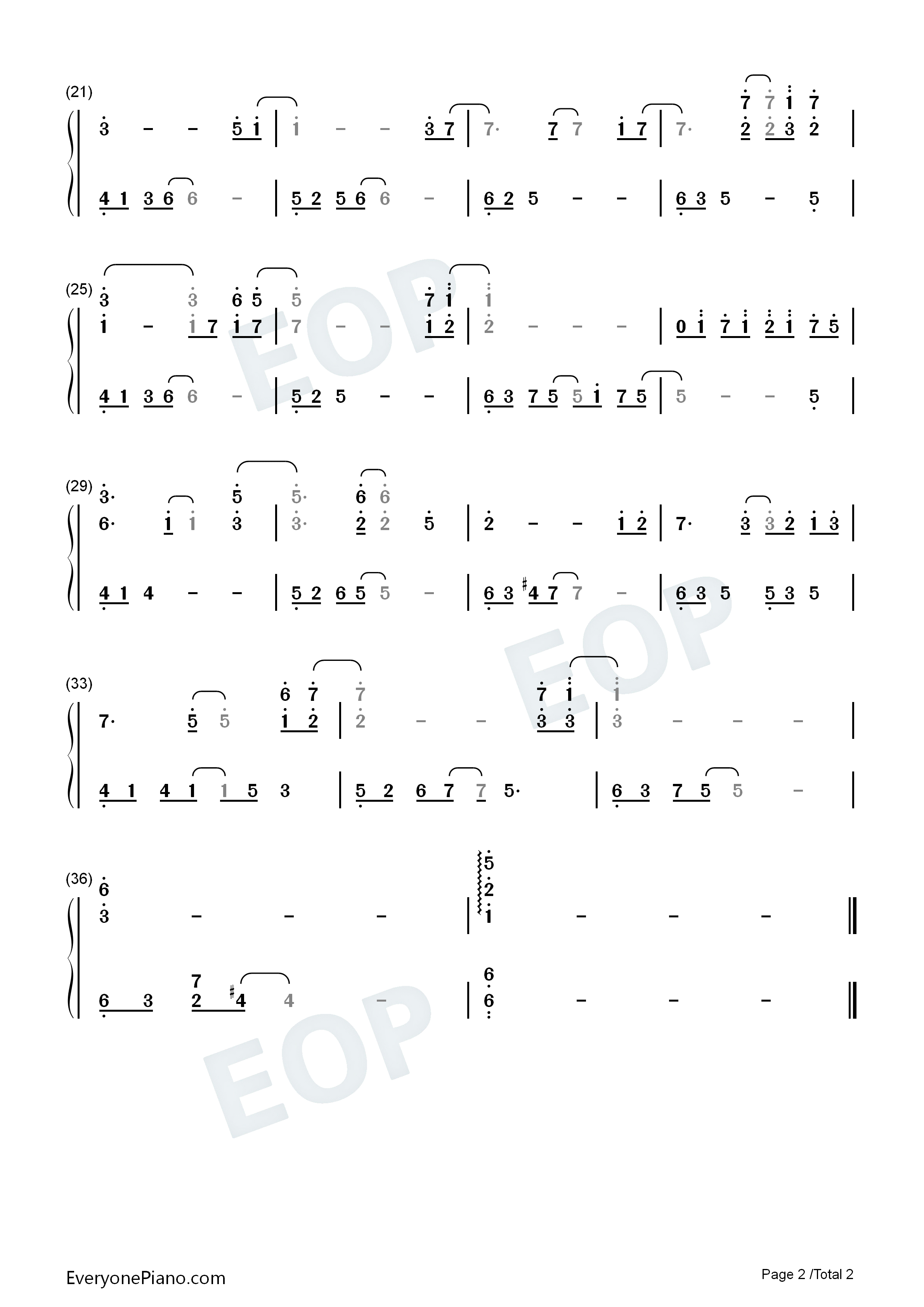 偏离钢琴简谱_Elex演唱