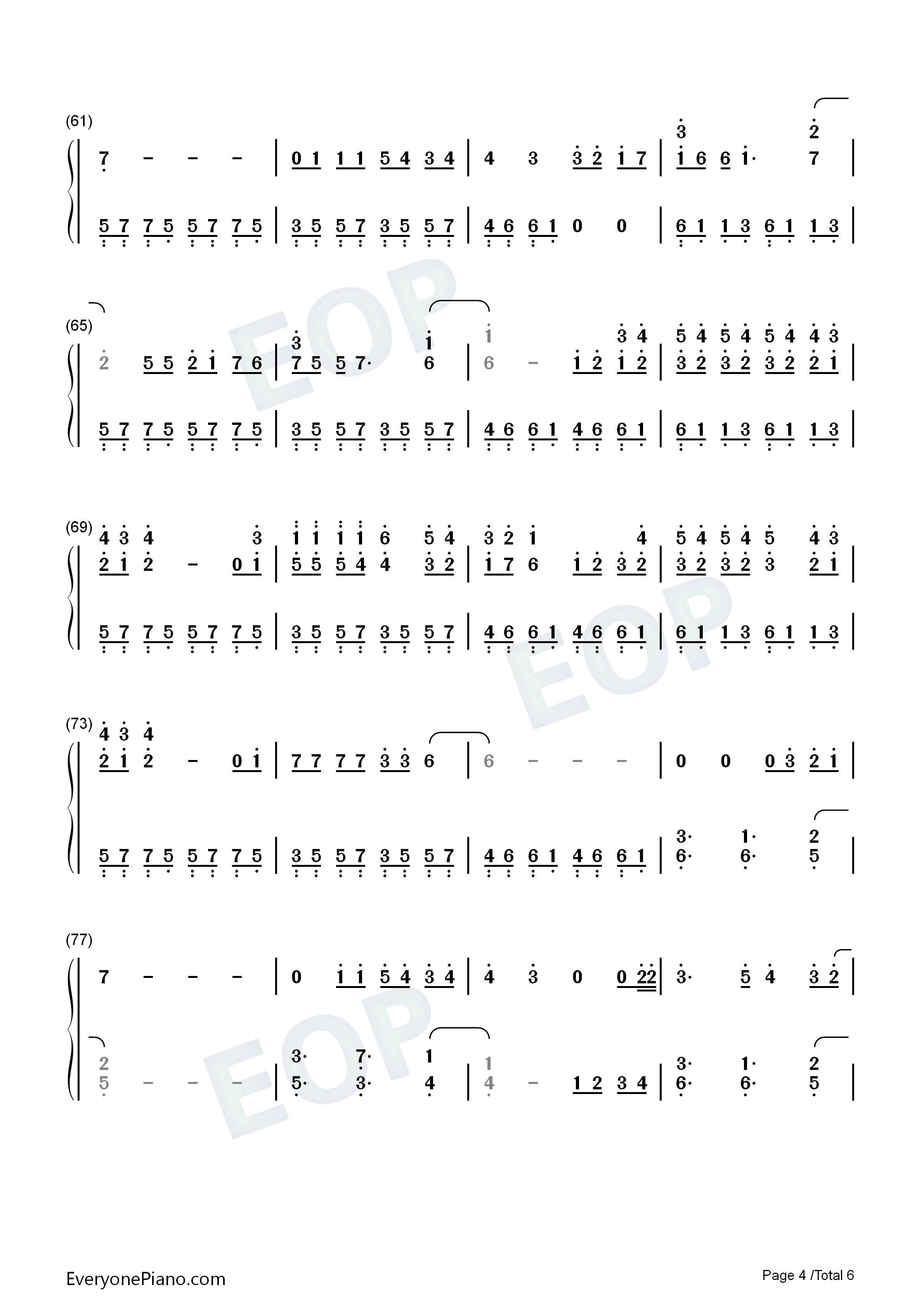 Everything_I_Wanted钢琴简谱_Billie_Eilish演唱