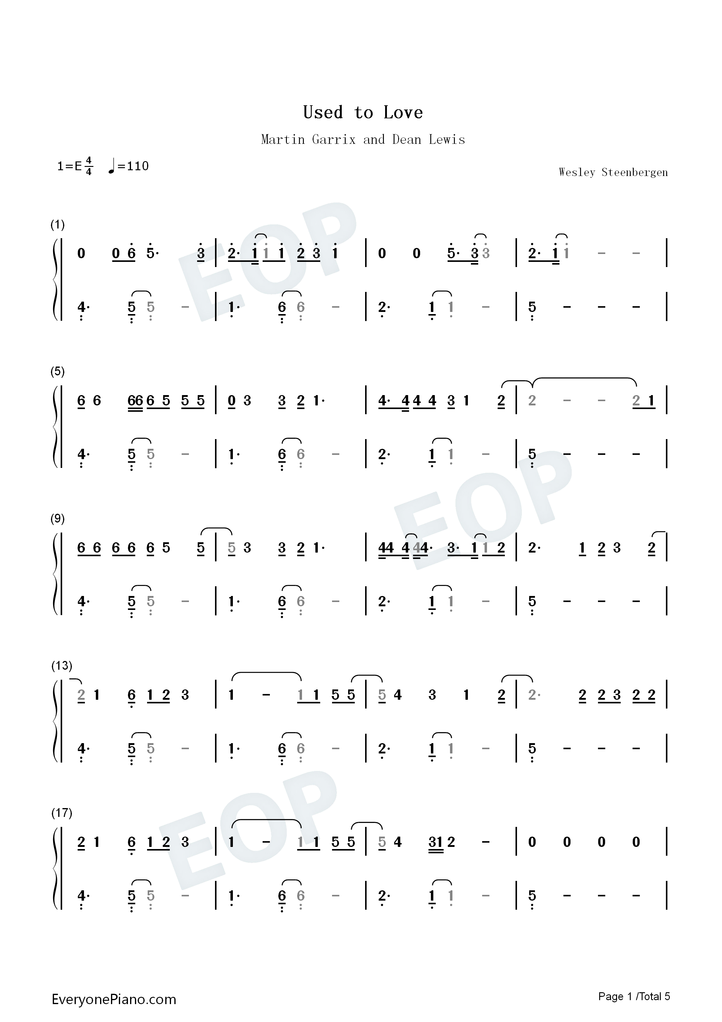 Used_to_Love钢琴简谱_Martin_Garrix_Dean_Lewis演唱