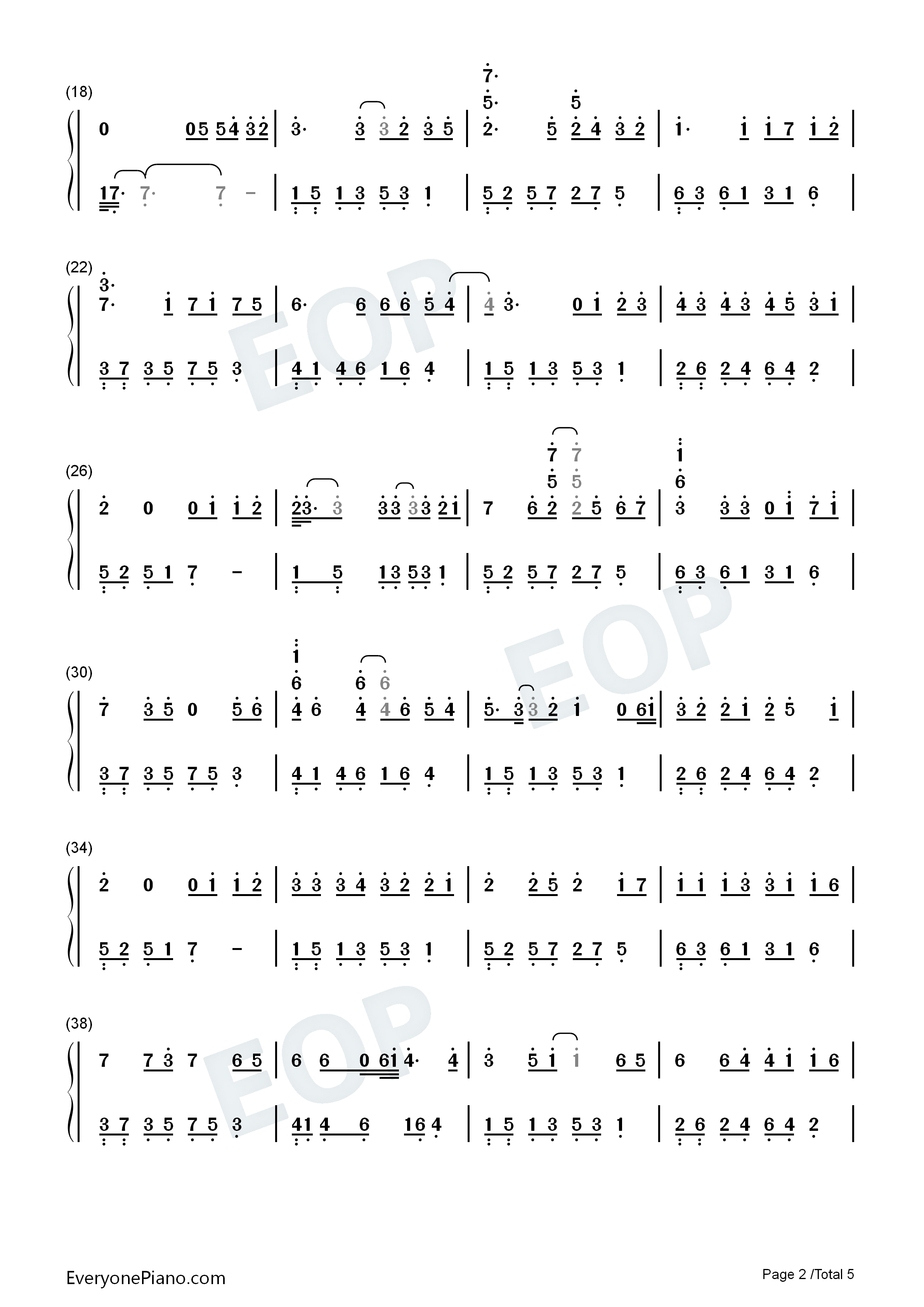 卡农与流行曲串烧钢琴简谱_未知演唱