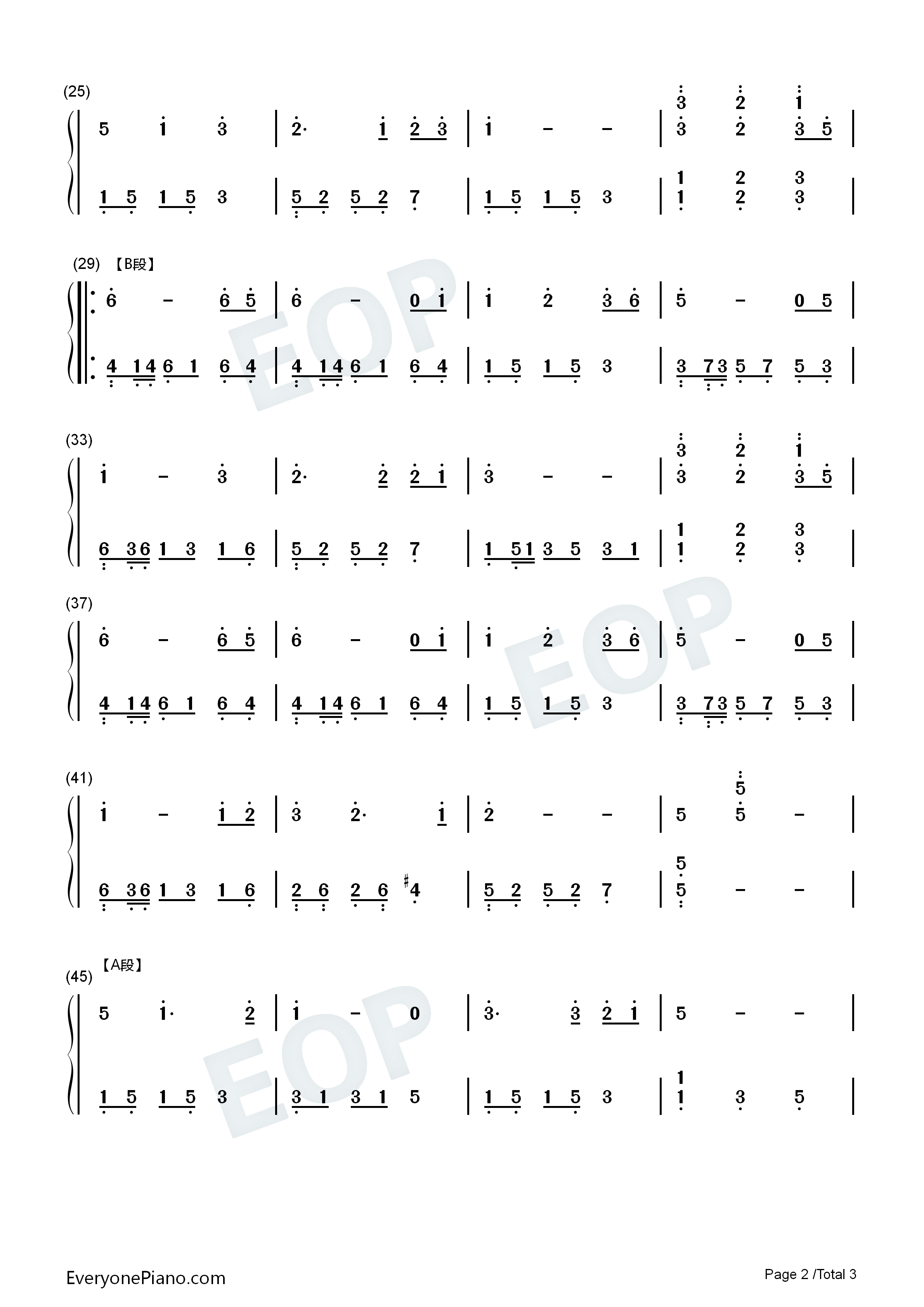 最后一夜钢琴简谱_蔡琴演唱