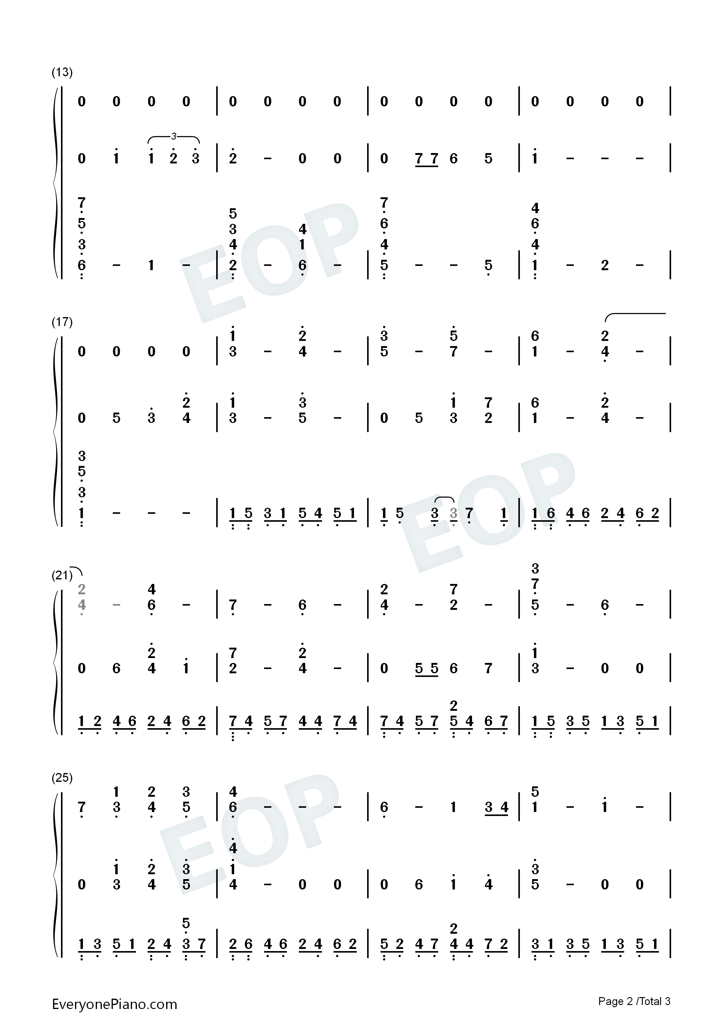 相爱的那天钢琴简谱_谭维维演唱