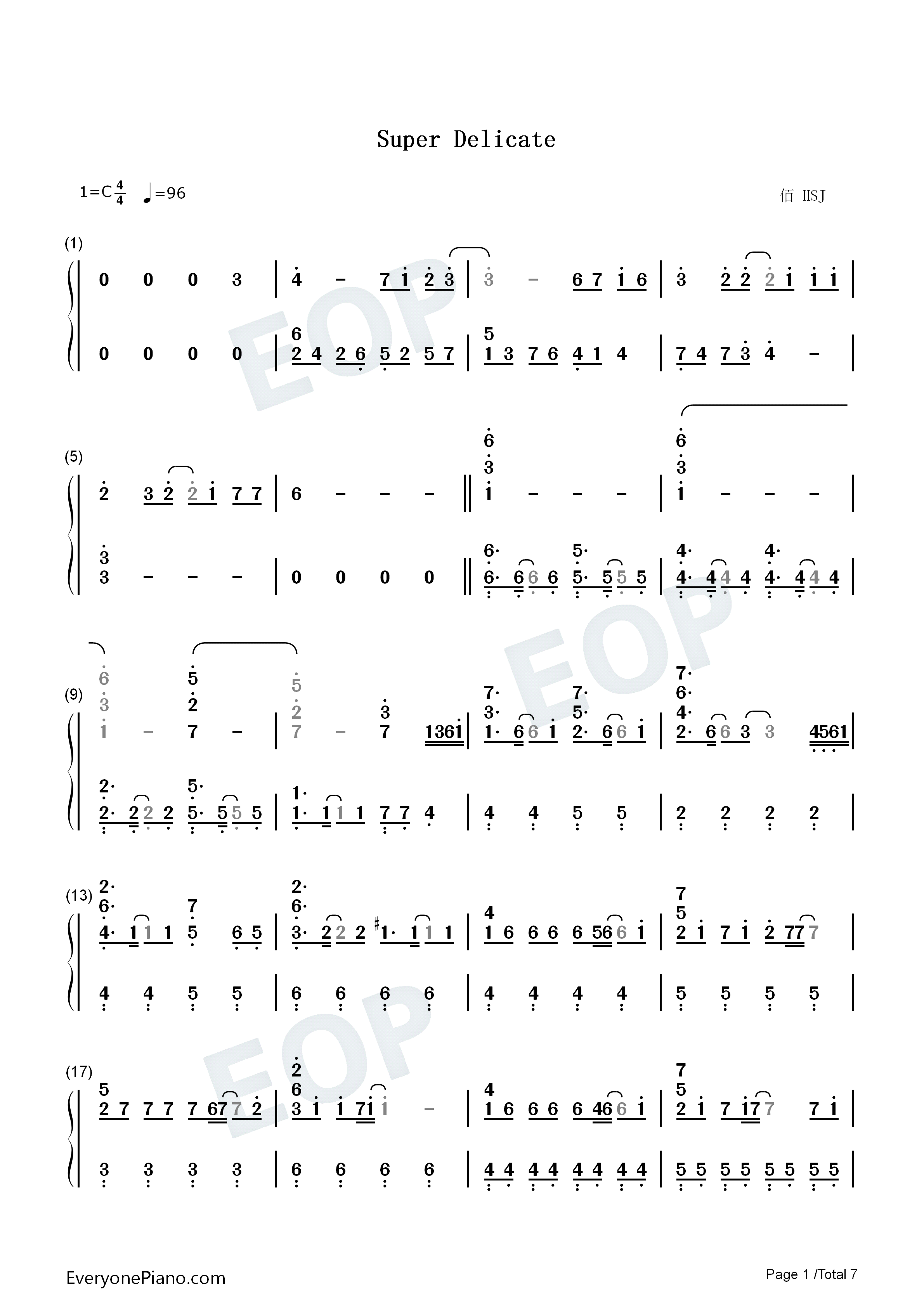 Super_Delicate钢琴简谱_Hey!_Say!_JUMP演唱