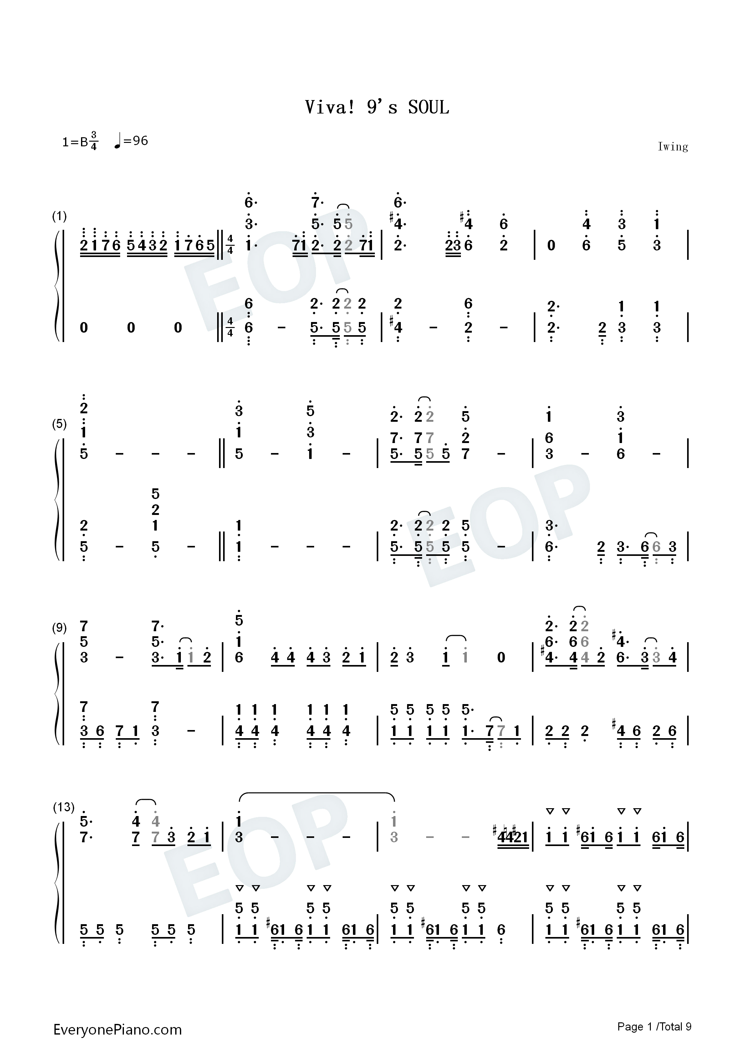 Viva_9s_SOUL钢琴简谱_Hey!_Say!_JUMP演唱