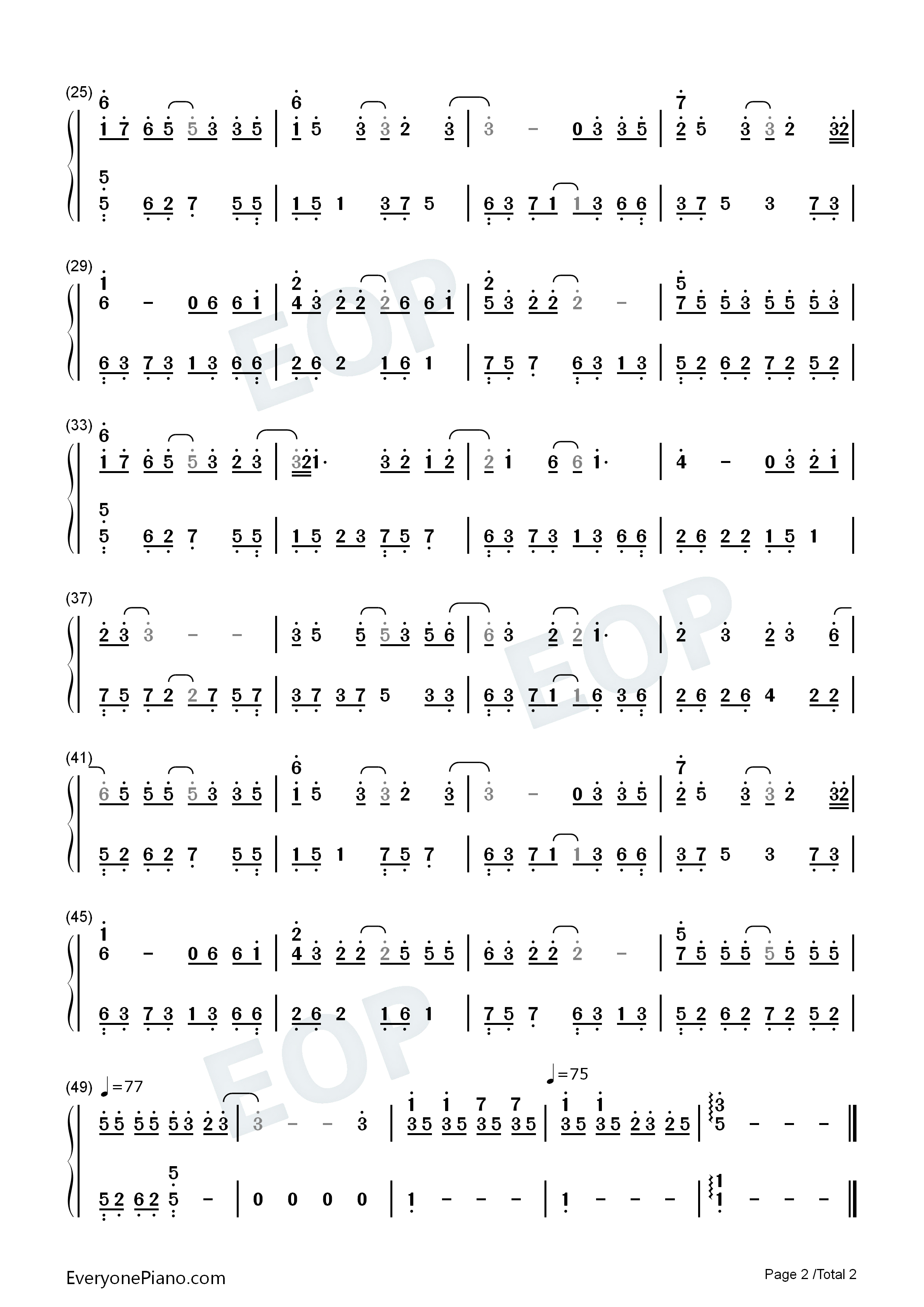 Last_Dance钢琴简谱_伍佰演唱