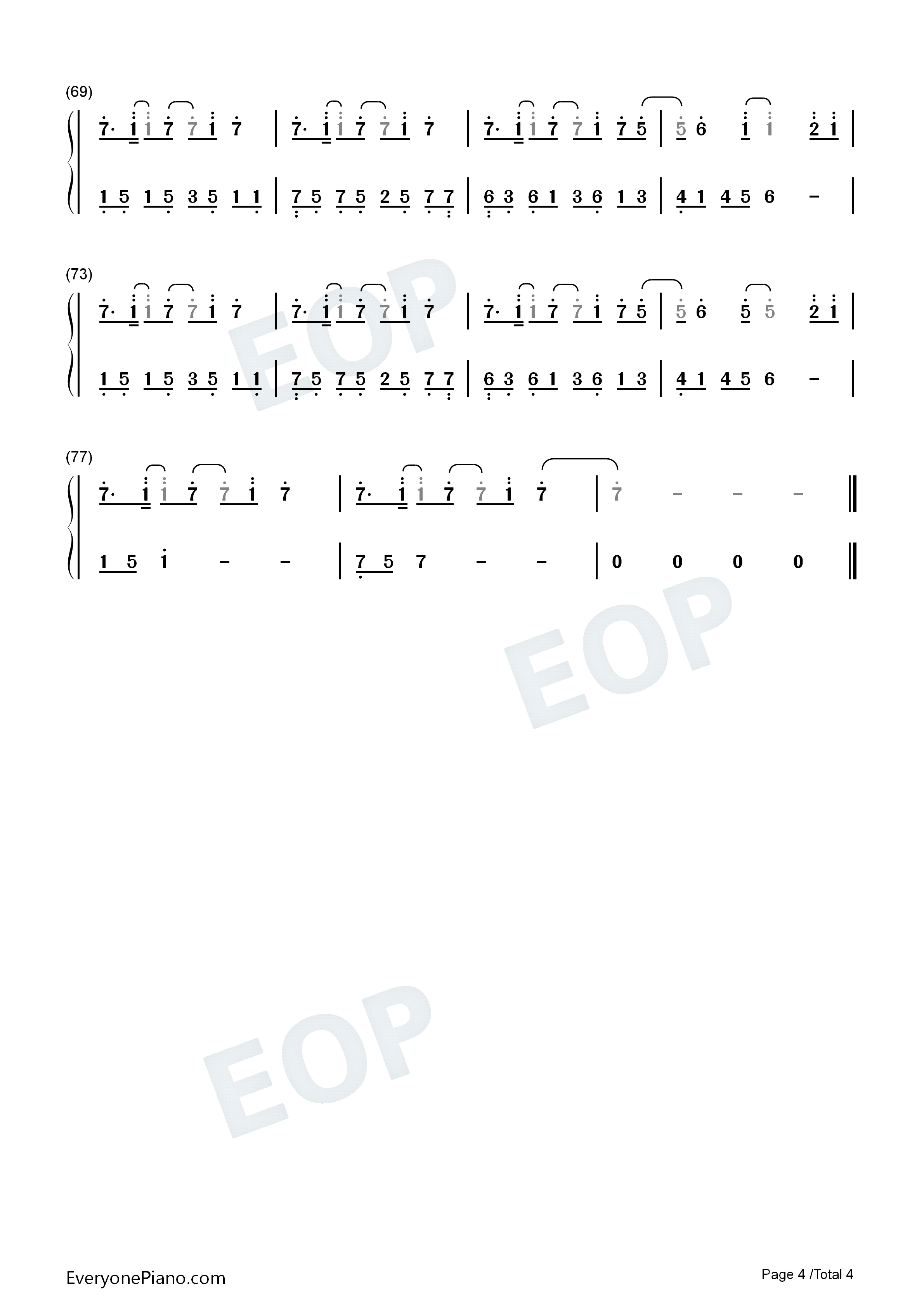 好想好想你钢琴简谱_邓紫棋演唱