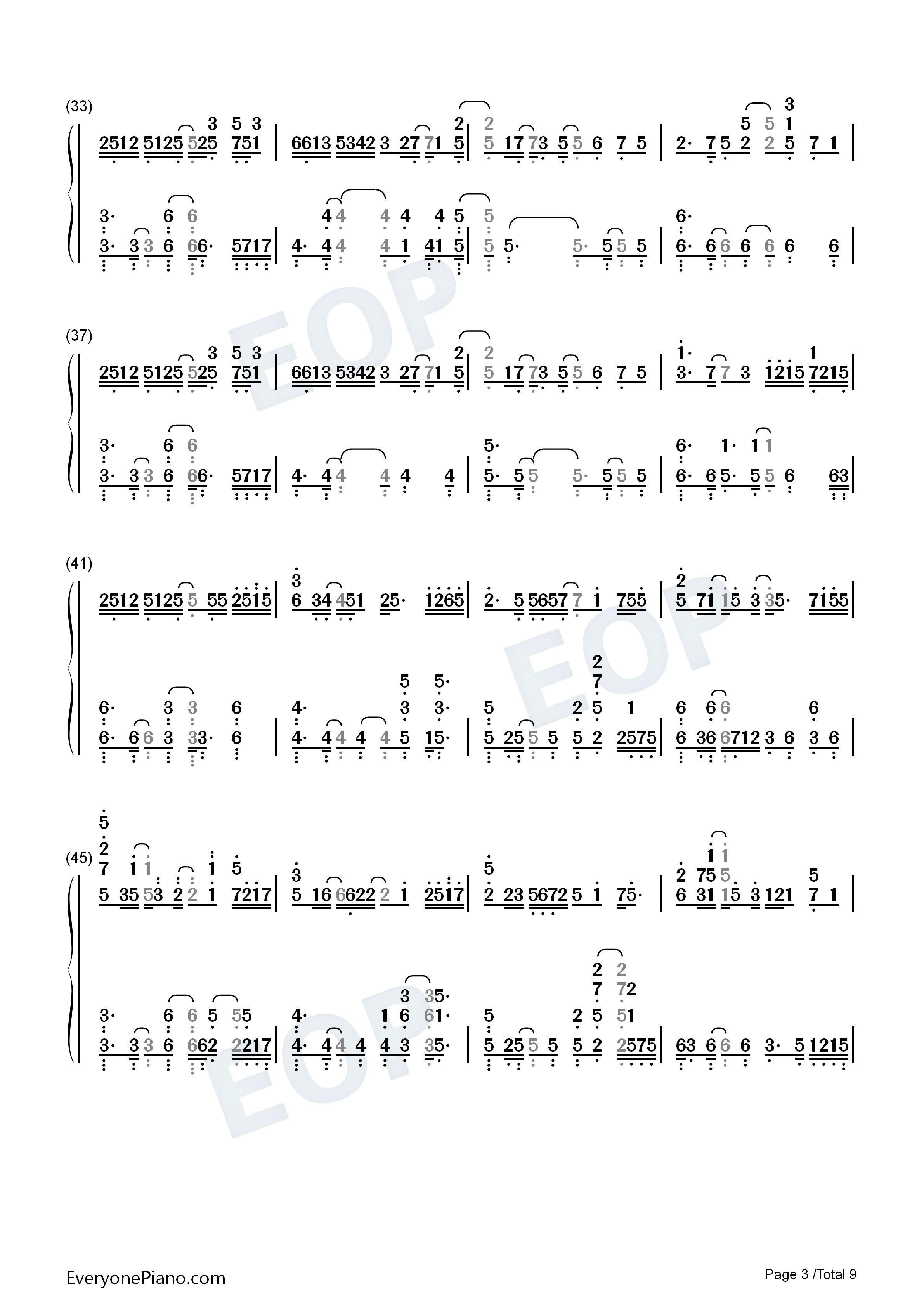 Lightning_Moment钢琴简谱_DJ_OKAWARI演唱