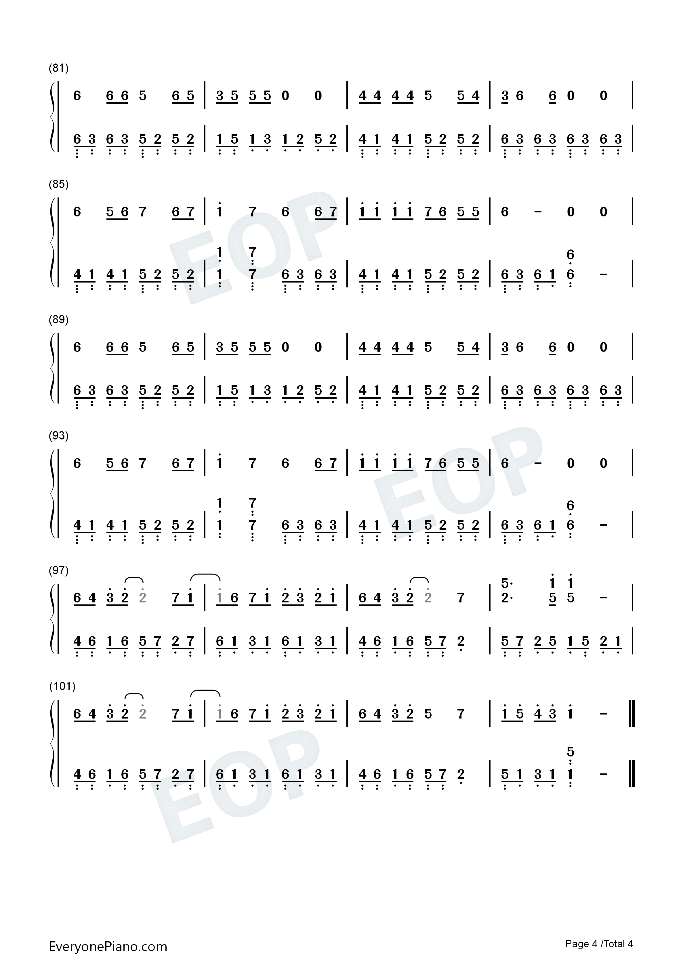 真情作祟钢琴简谱_李亚明演唱