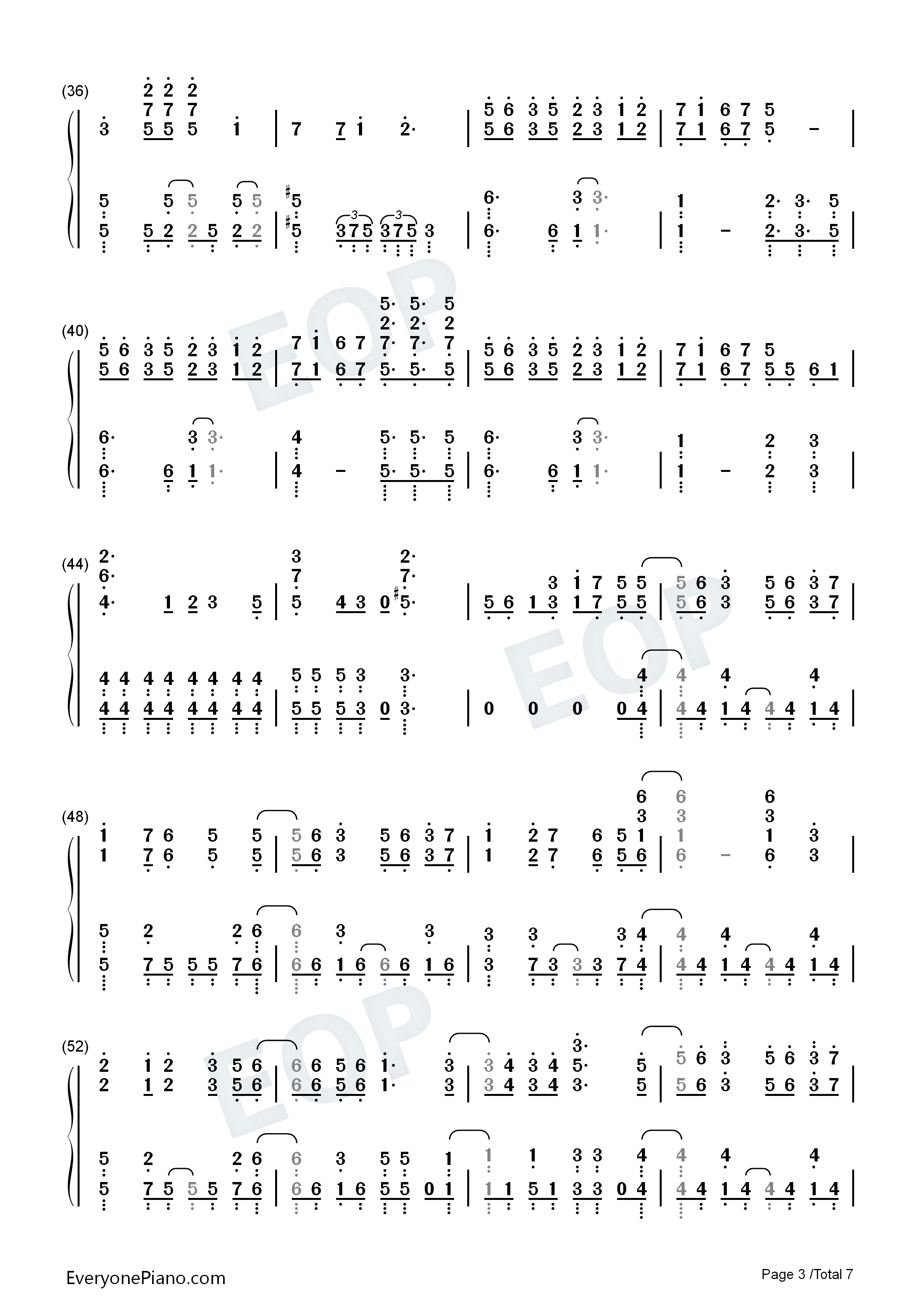 No.7钢琴简谱_地缚少年乐队演唱