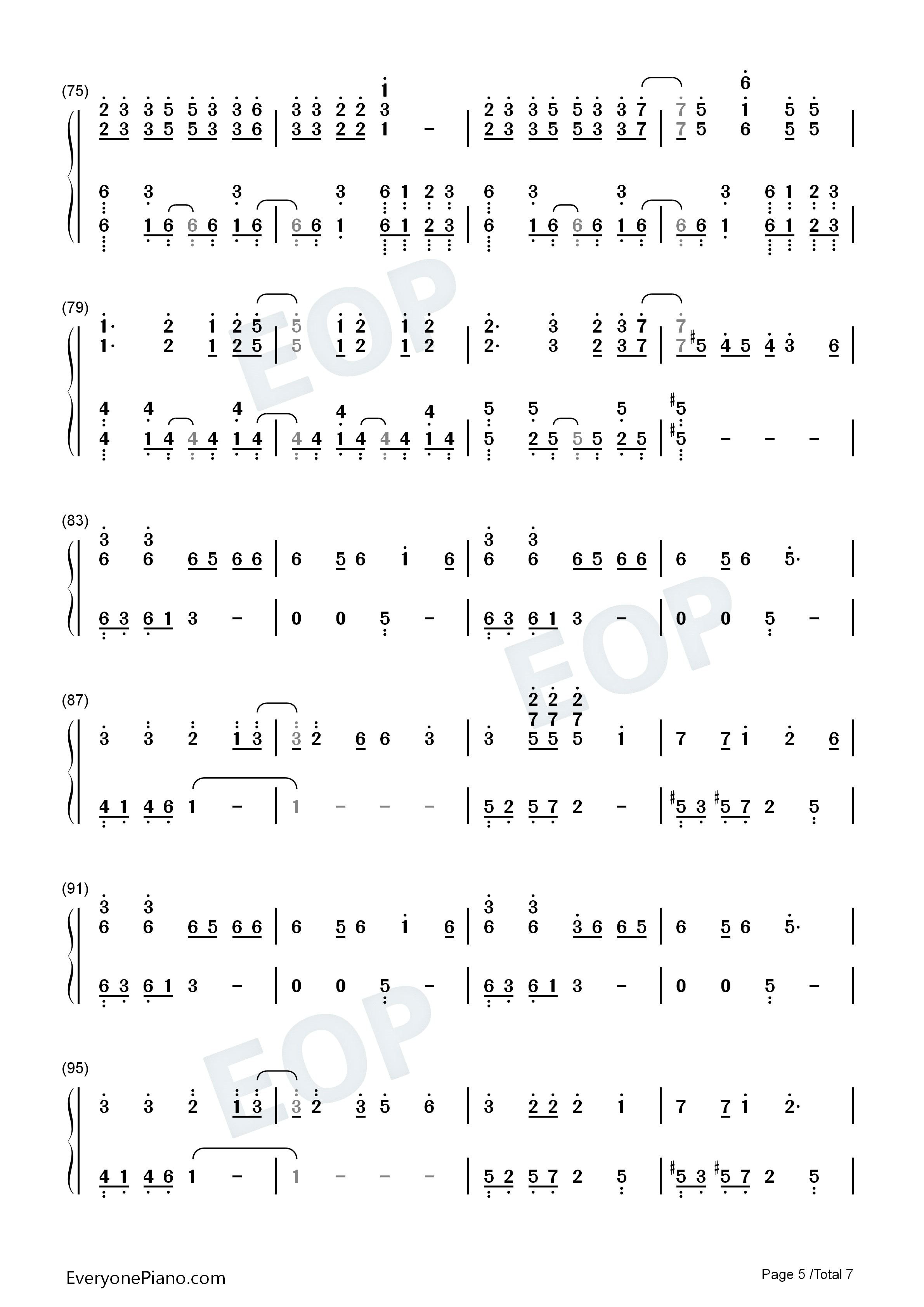 No.7钢琴简谱_地缚少年乐队演唱