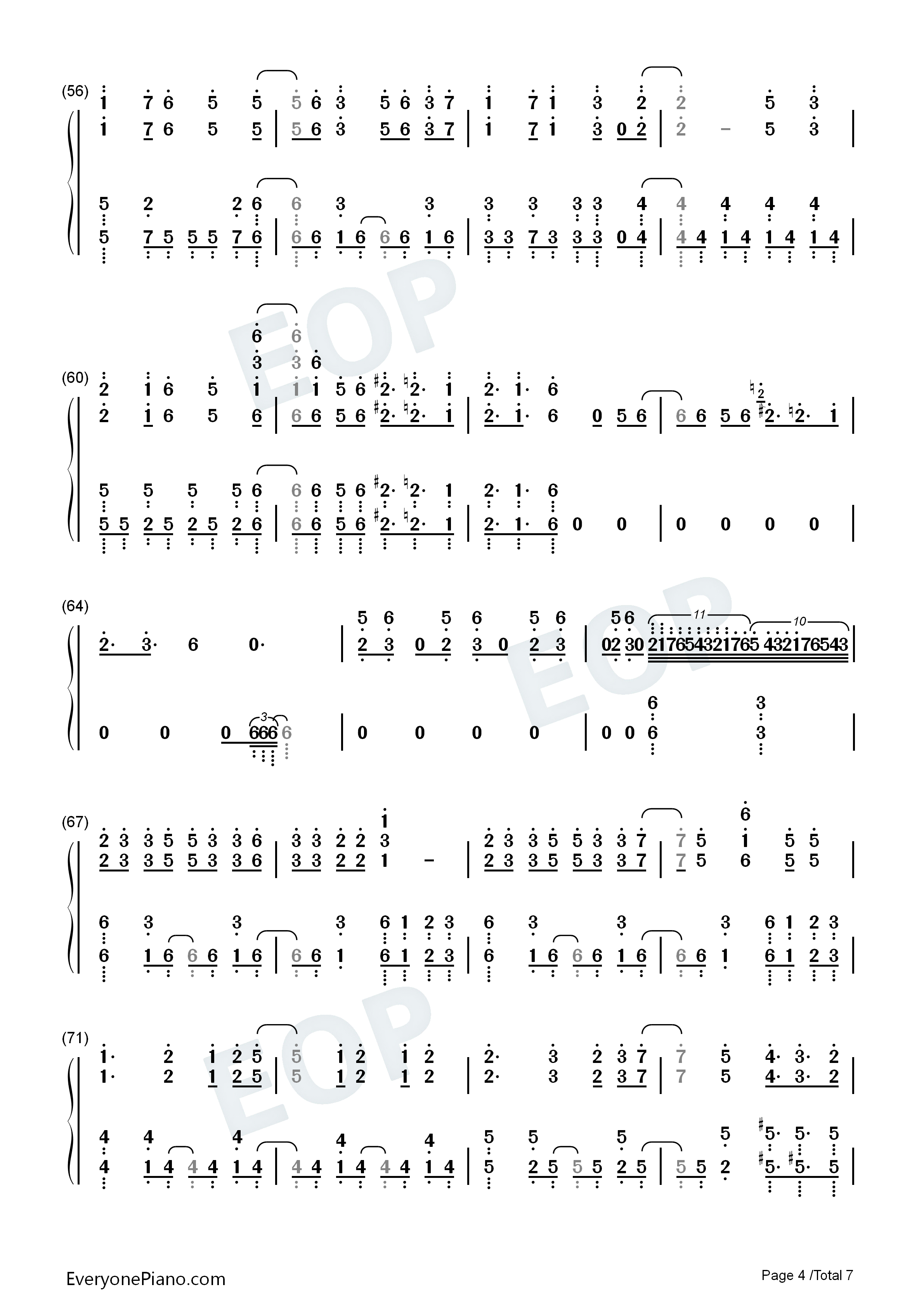 No.7钢琴简谱_地缚少年乐队演唱