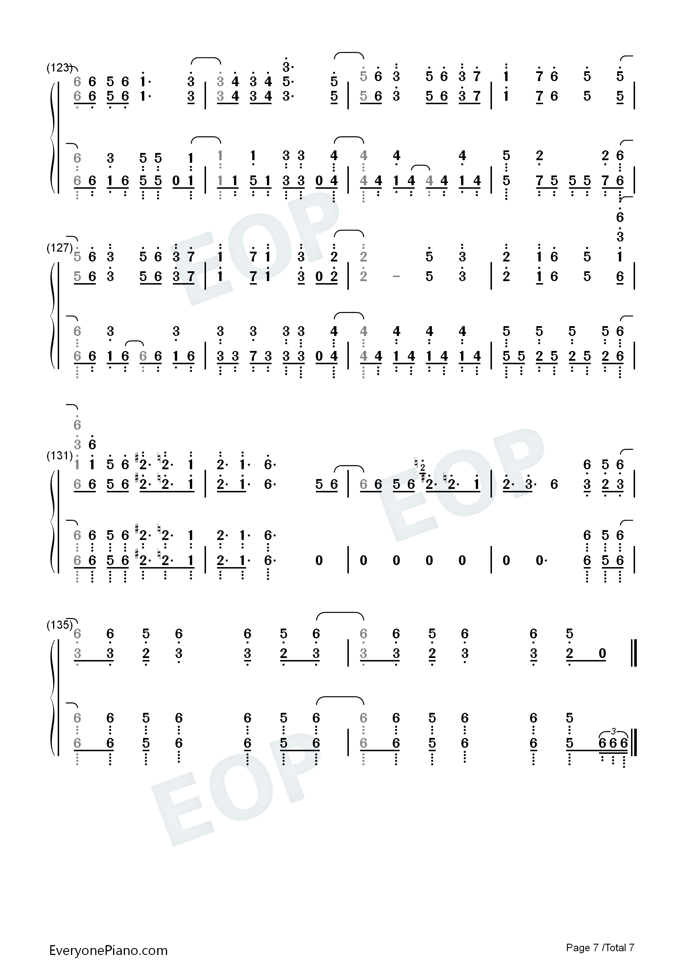 No.7钢琴简谱_地缚少年乐队演唱