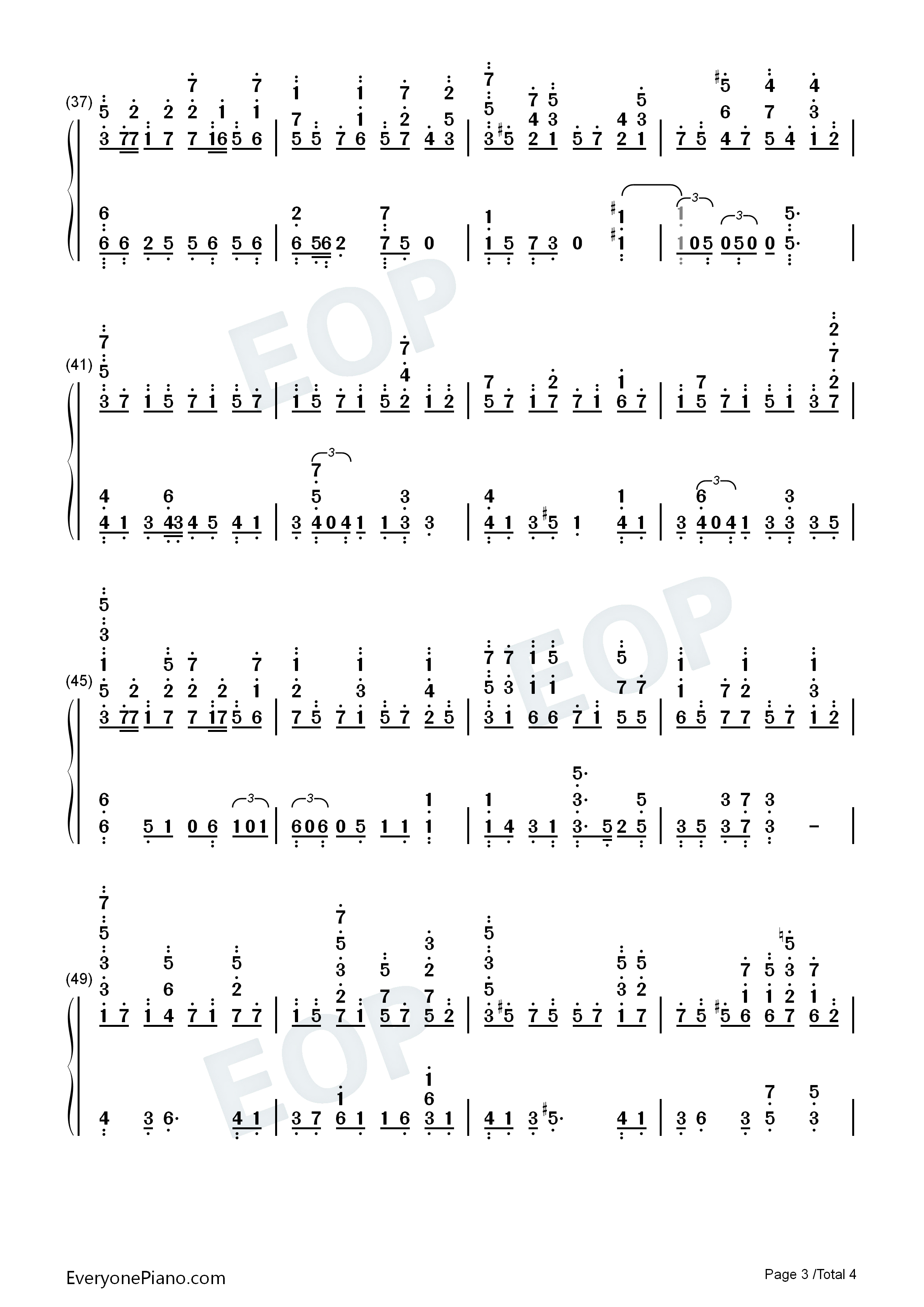 鏡面の波钢琴简谱_YURiKA演唱