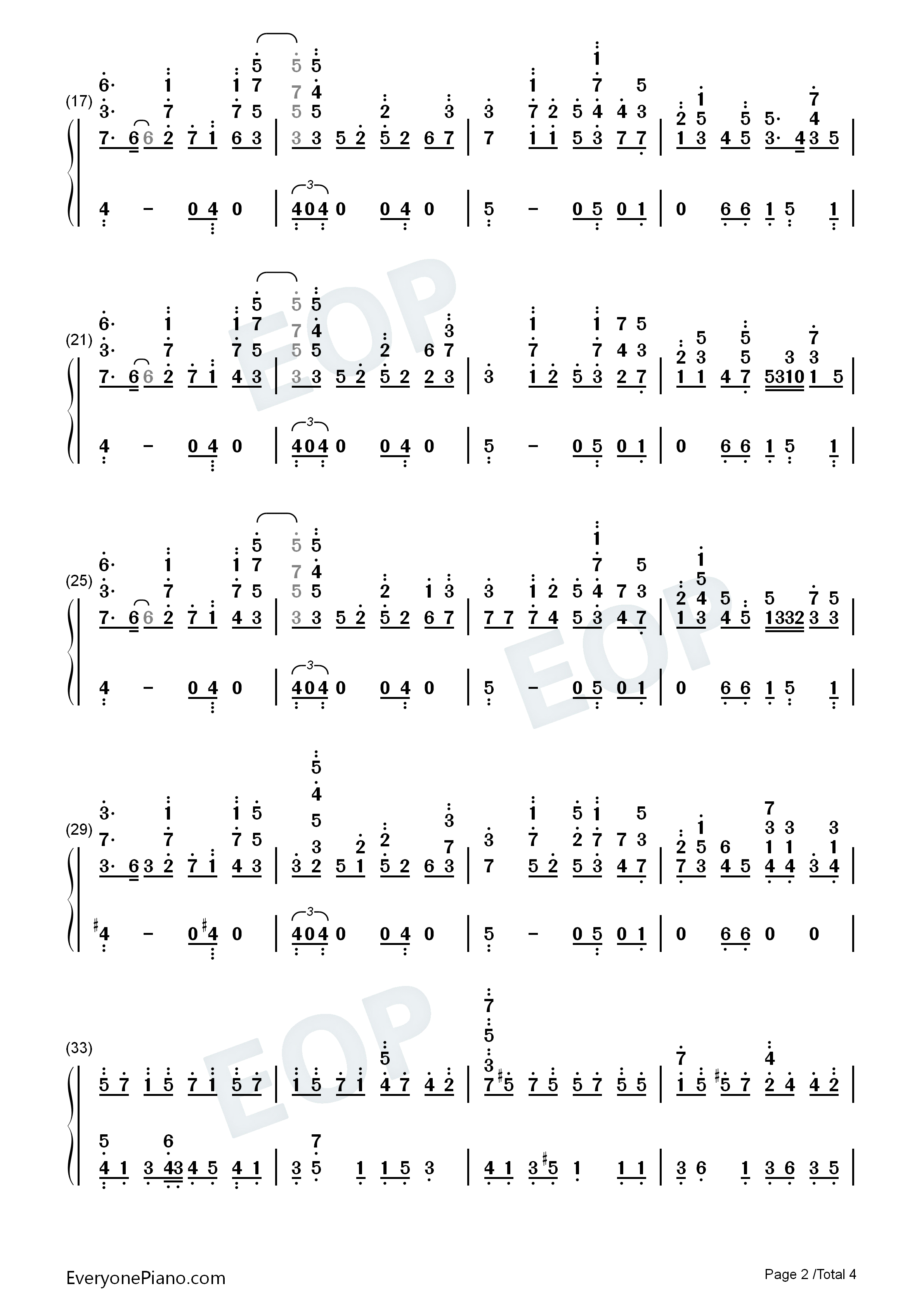 鏡面の波钢琴简谱_YURiKA演唱