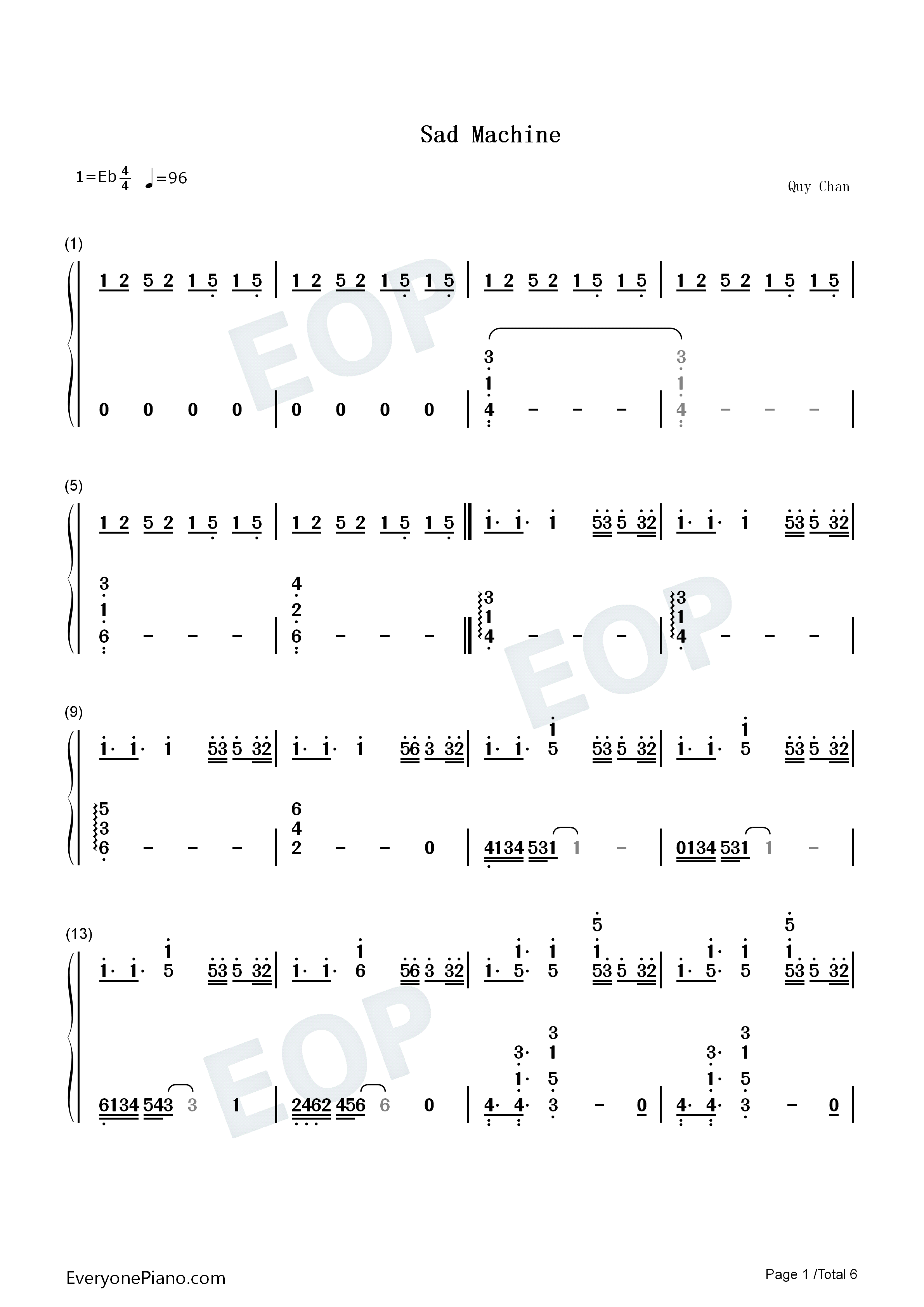 Sad_Machine钢琴简谱_Porter_Robinson演唱