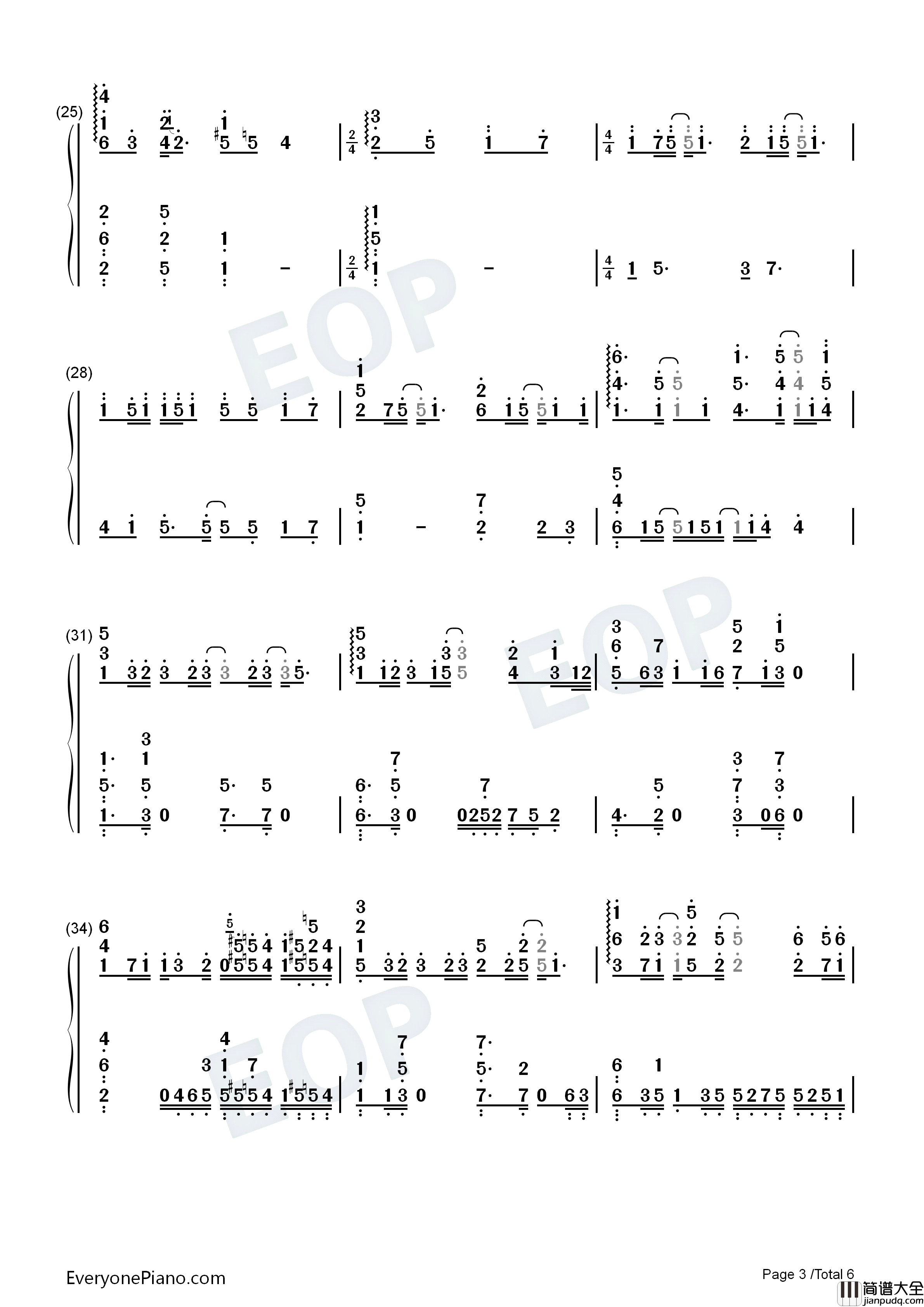 雪花落下钢琴简谱_周深演唱