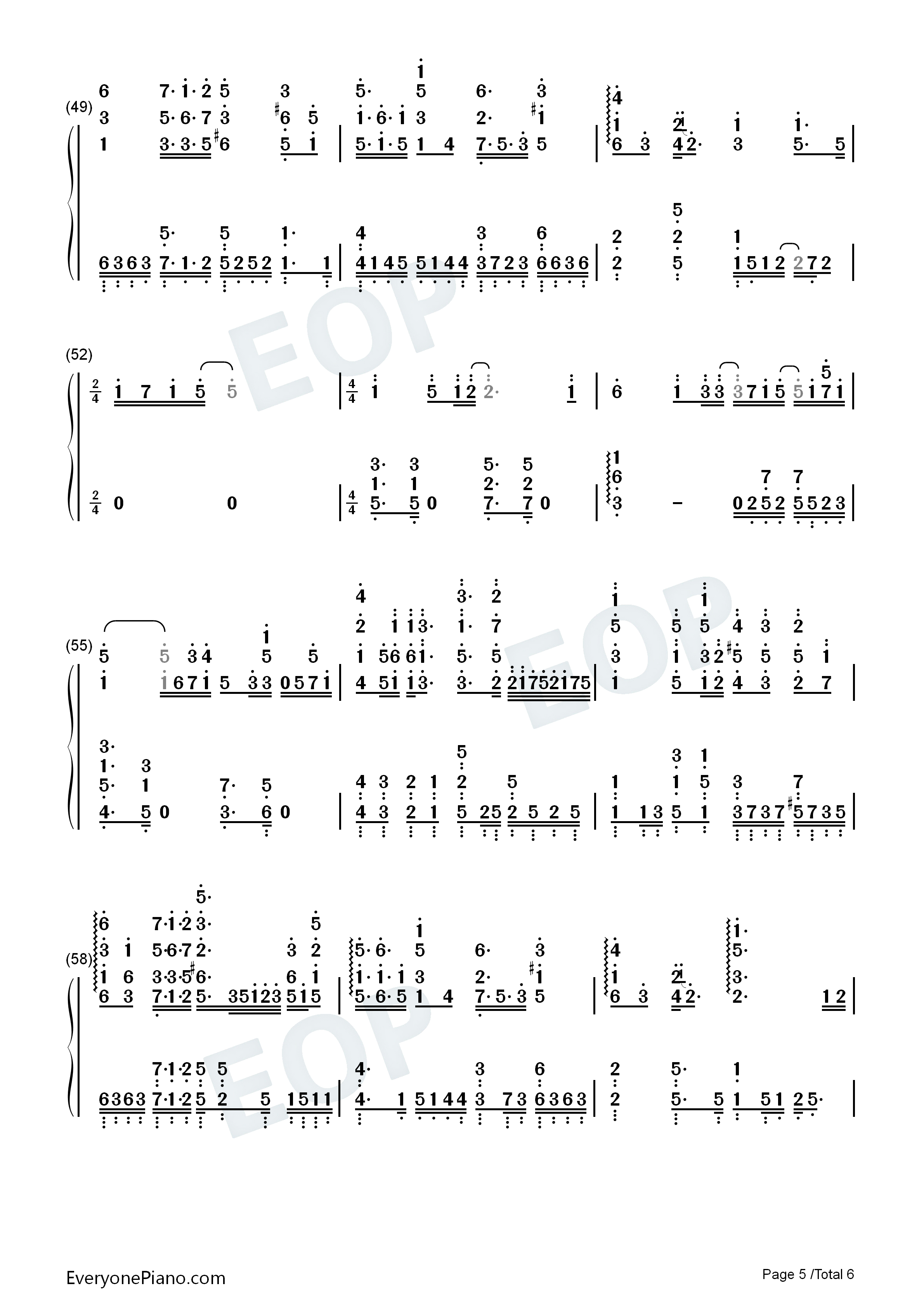 雪花落下钢琴简谱_周深演唱