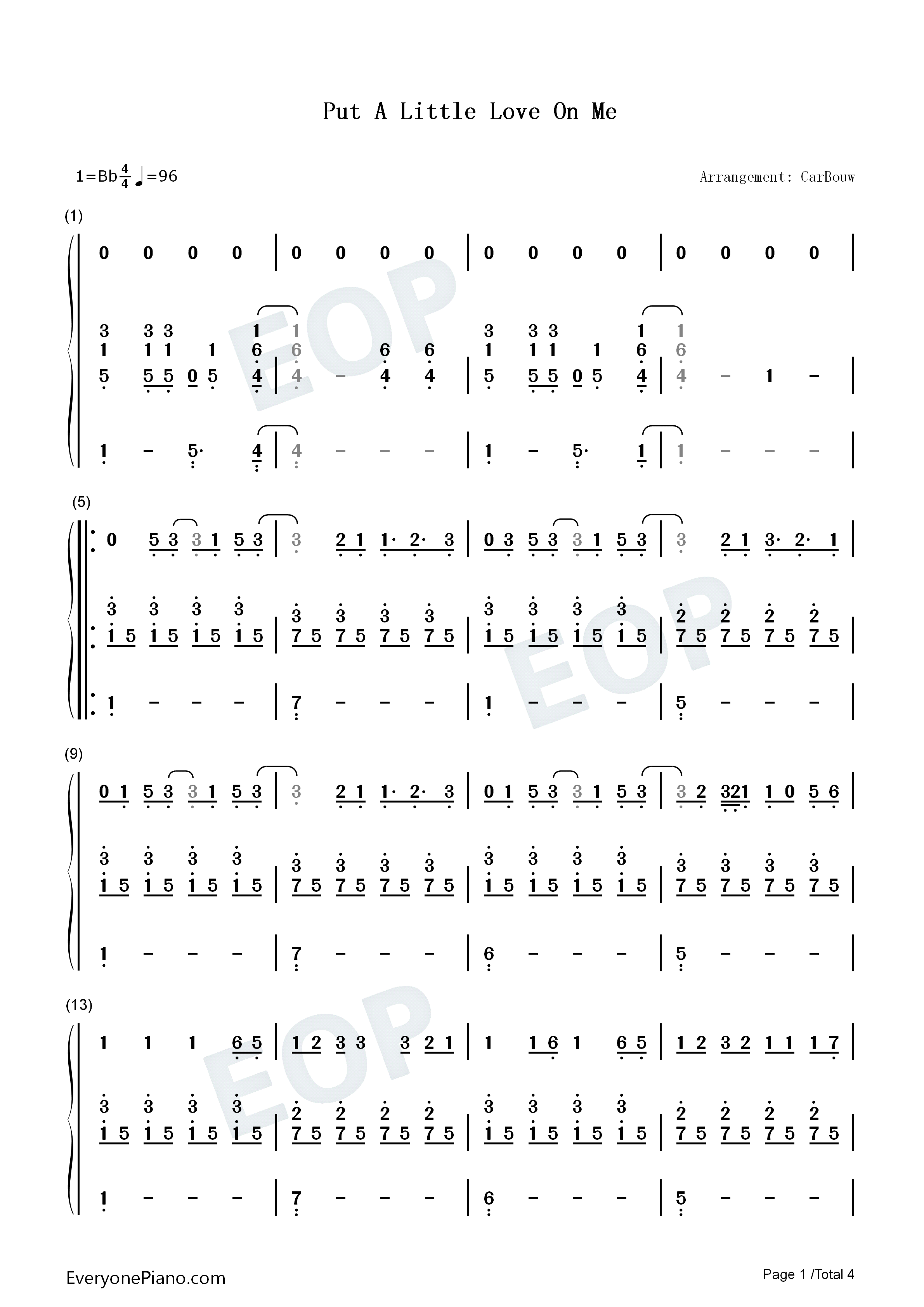 Put_A_Little_Love_On_Me钢琴简谱_Niall_Horan演唱