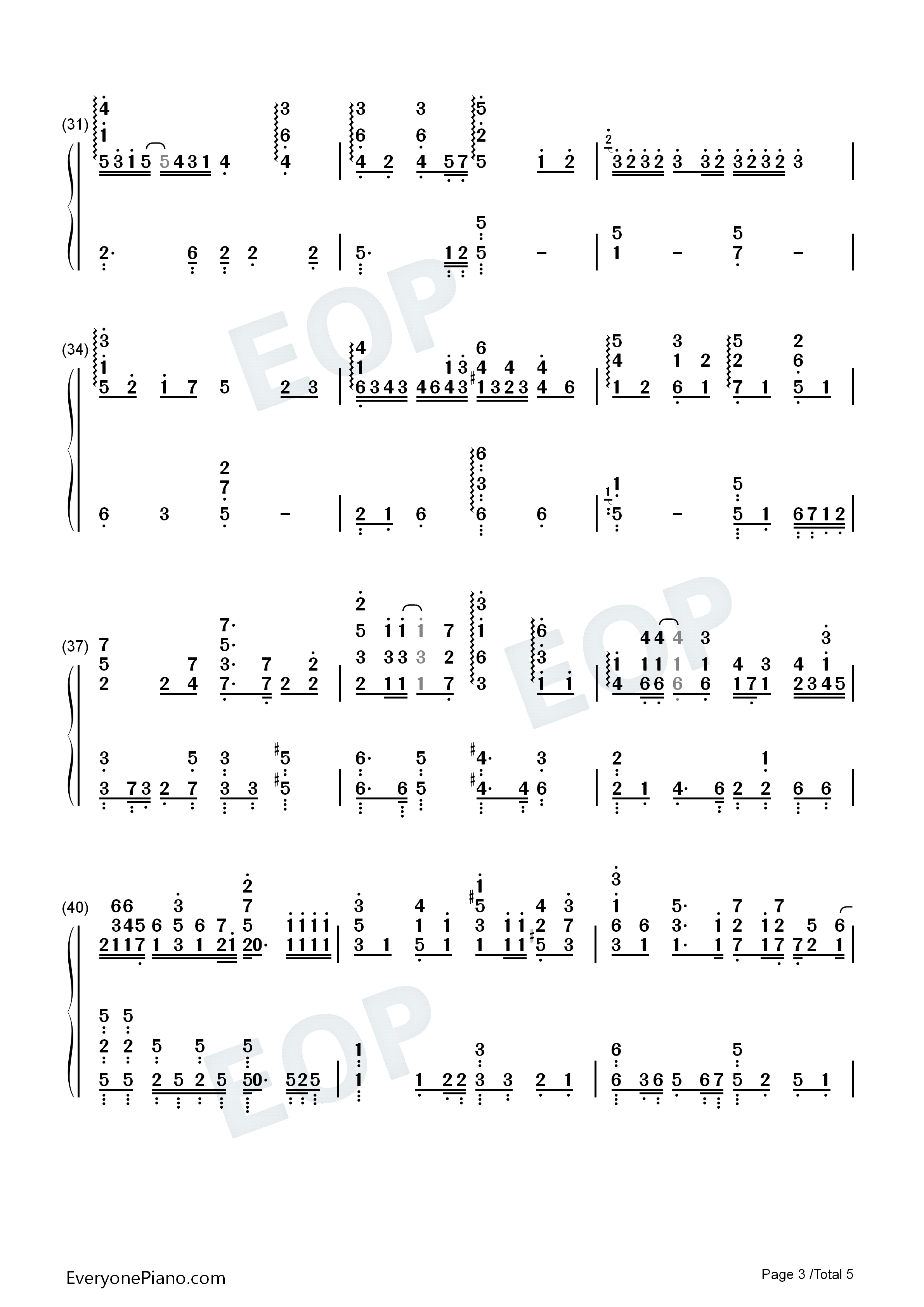 后来遇见他钢琴简谱_胡66演唱