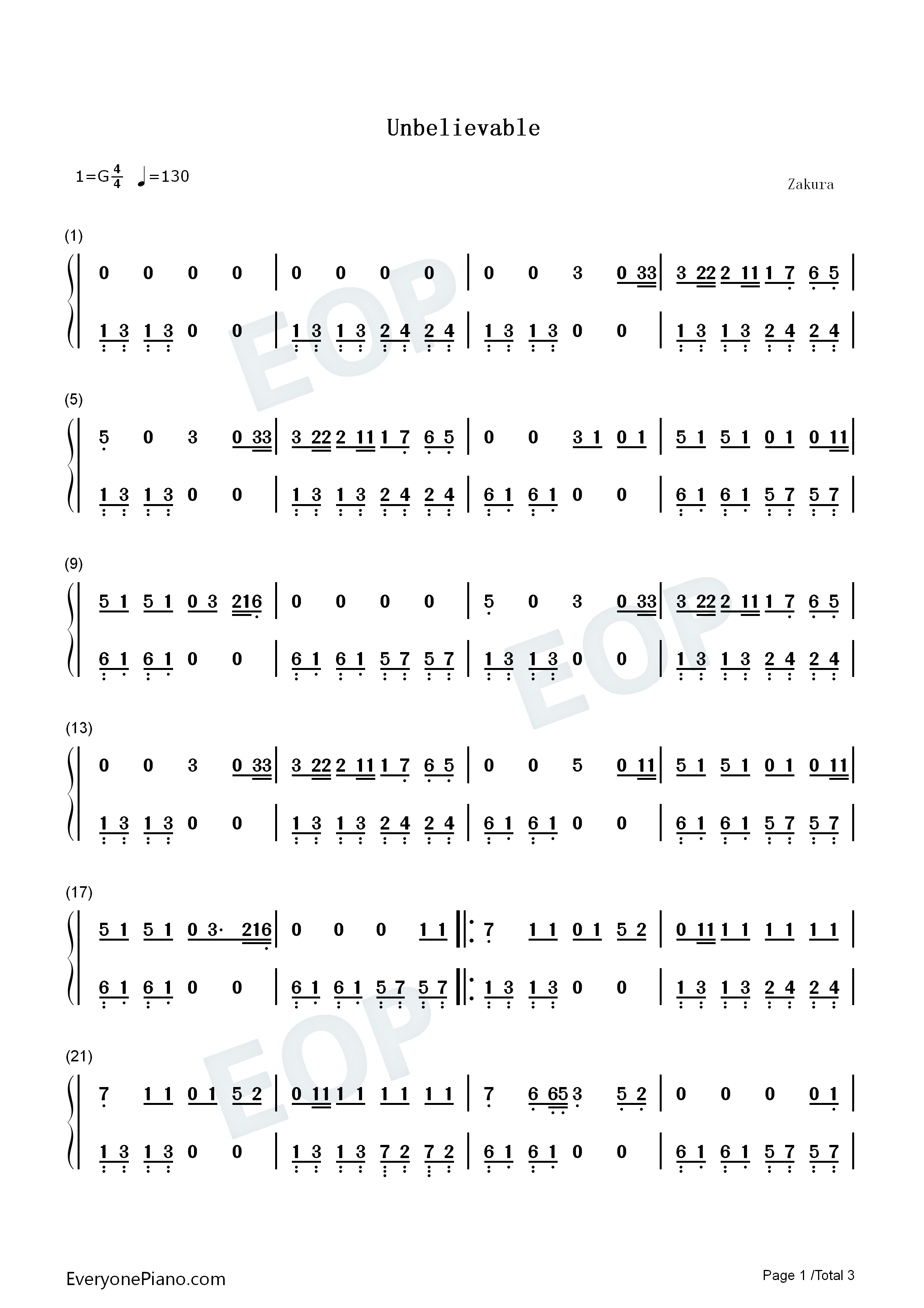 Unbelievable钢琴简谱_Why_Don't_We演唱