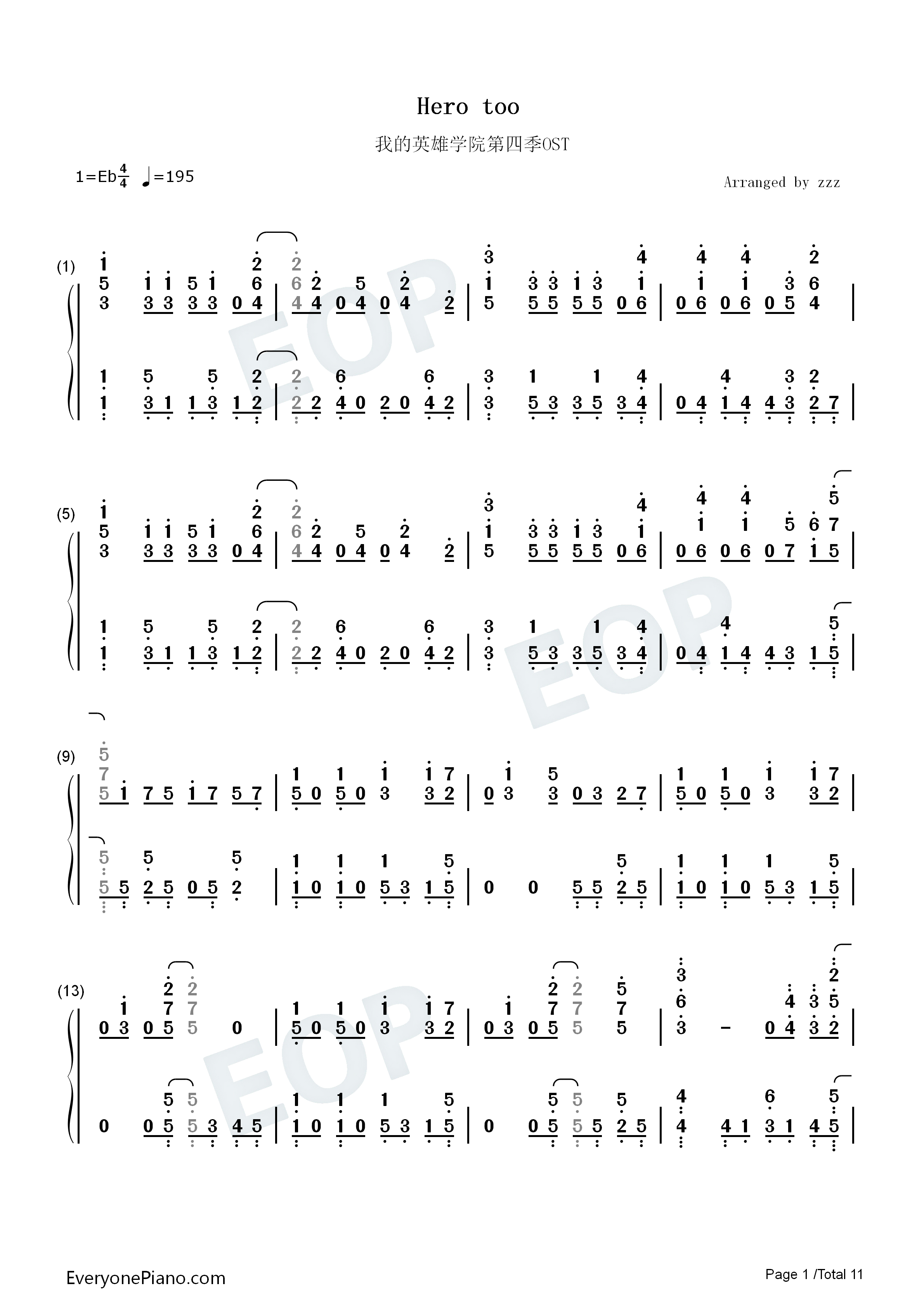 Hero_too钢琴简谱_Chrissy_Costanza演唱