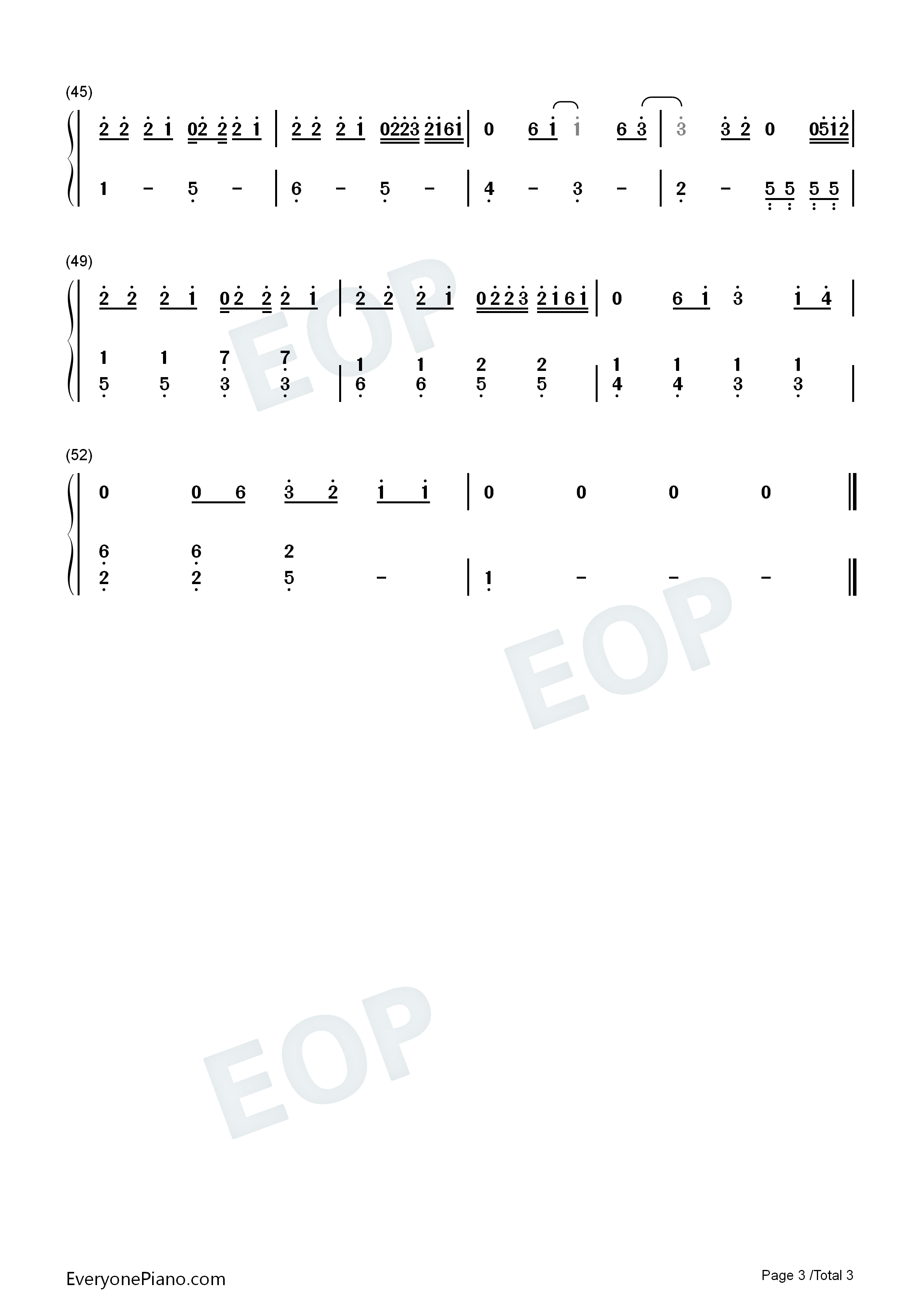 与我无关钢琴简谱_阿冗演唱