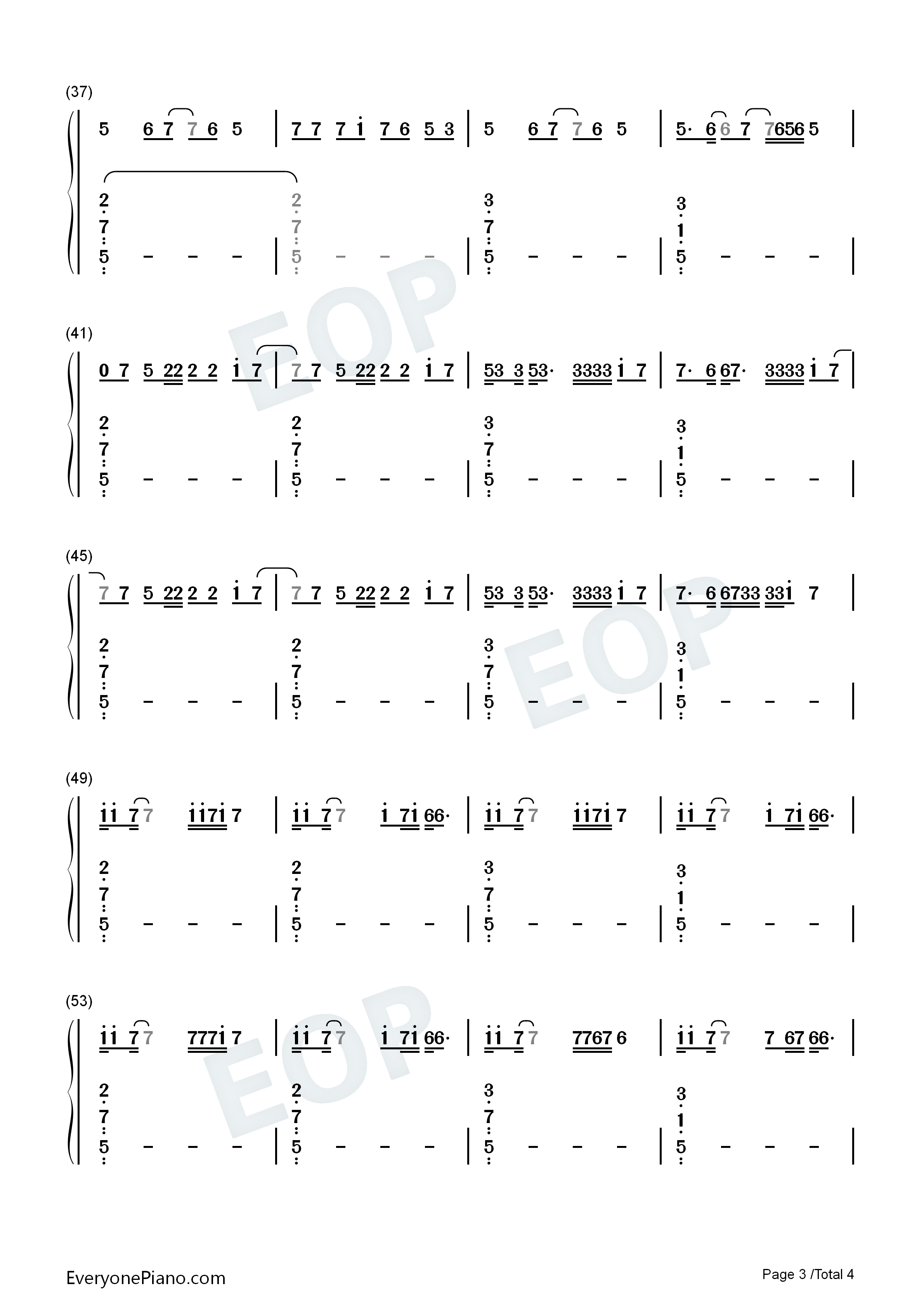 Together钢琴简谱_Sia演唱
