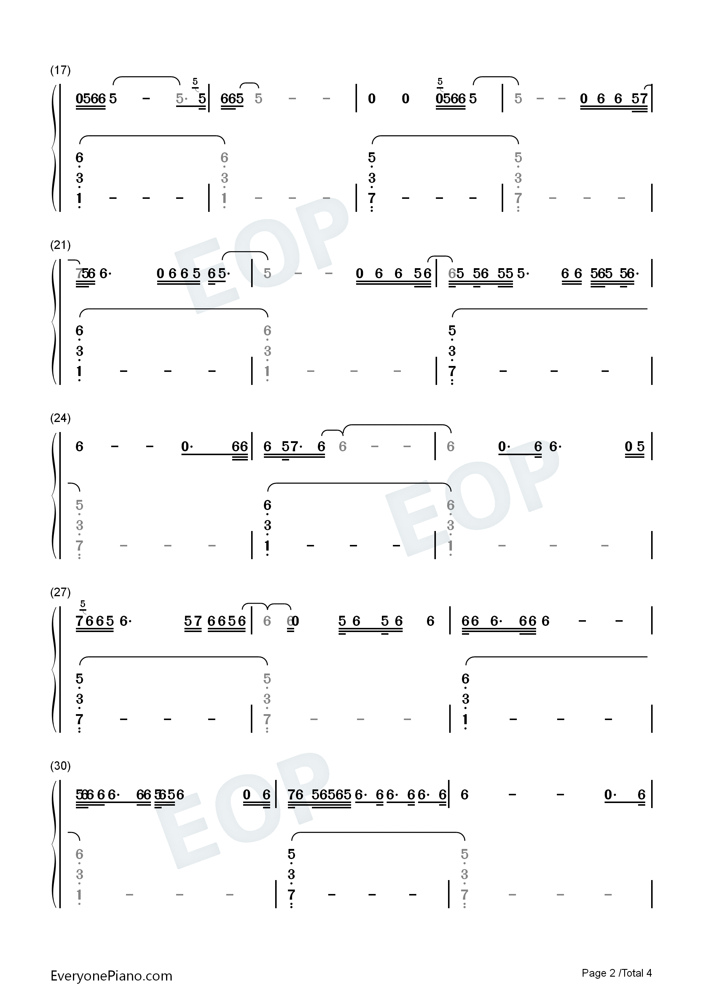 Not_My_Responsibility钢琴简谱_Billie_Eilish演唱