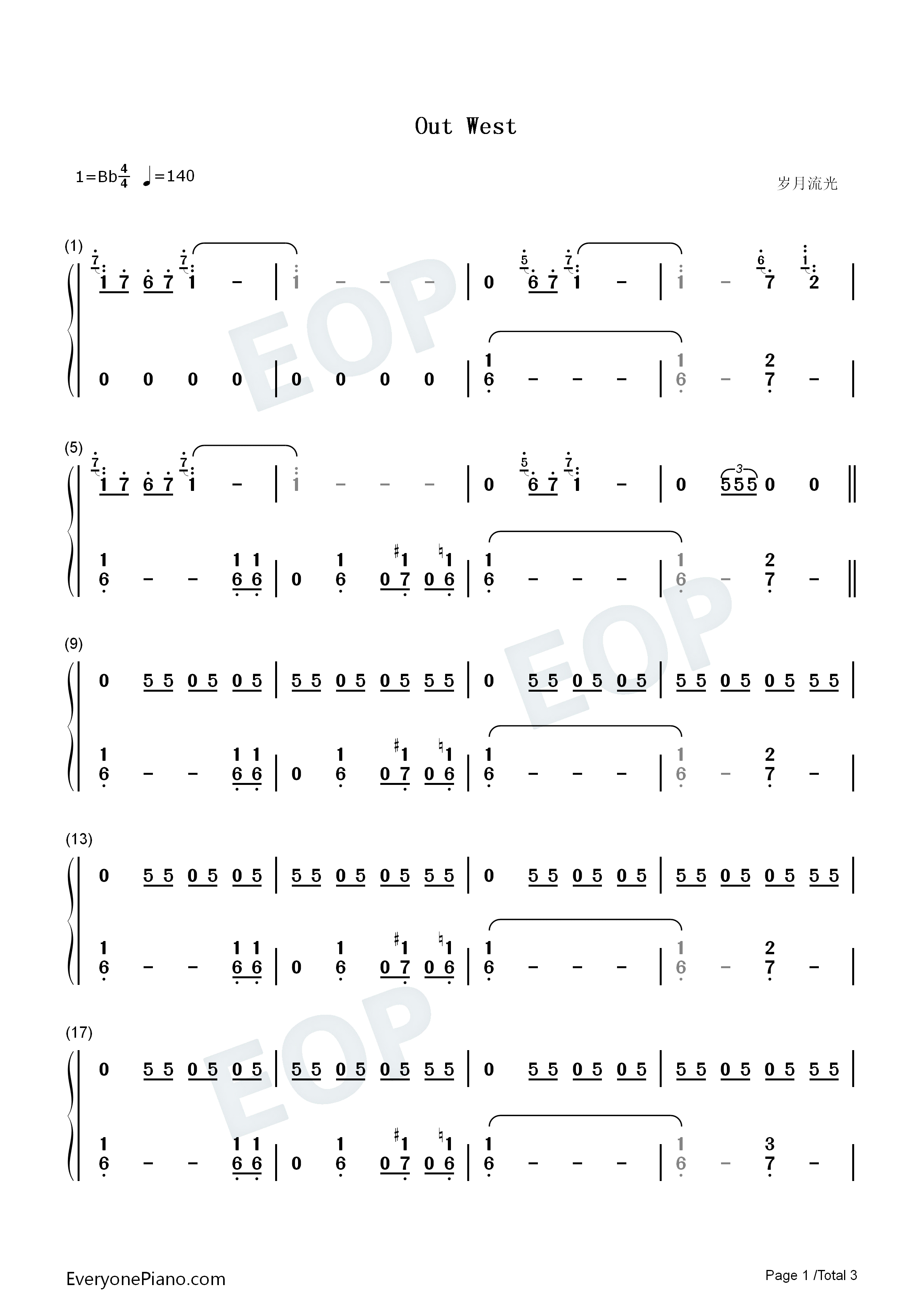Out_West钢琴简谱_Travis_Scott_Young_Thug演唱