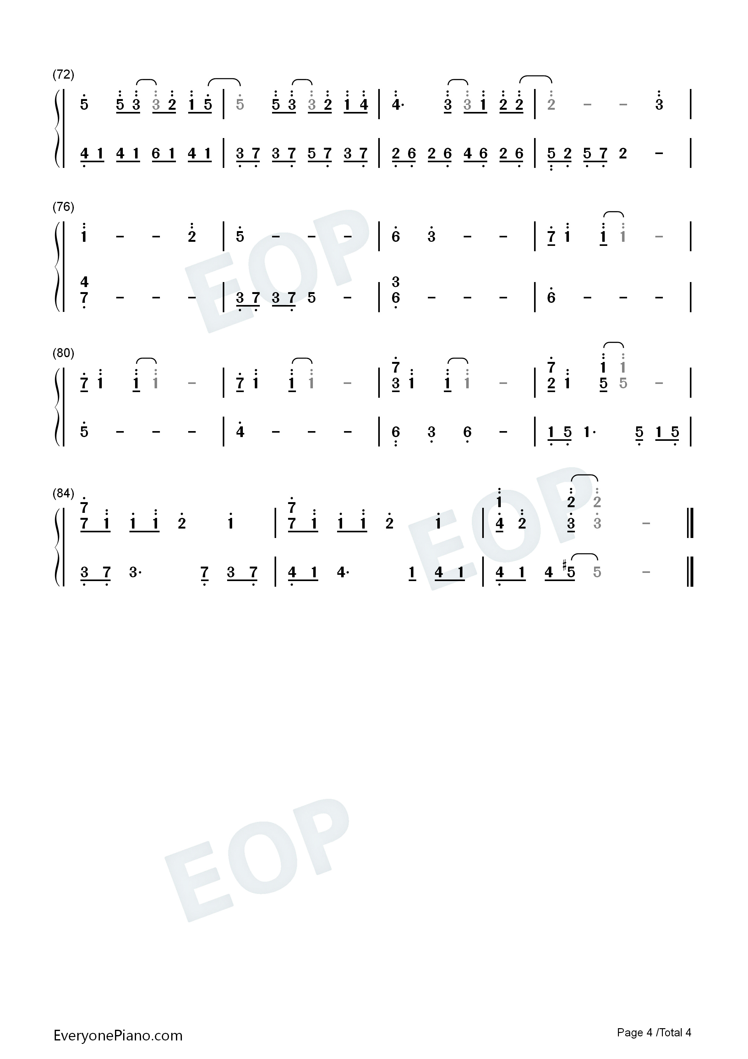 皆可钢琴简谱_田馥甄演唱