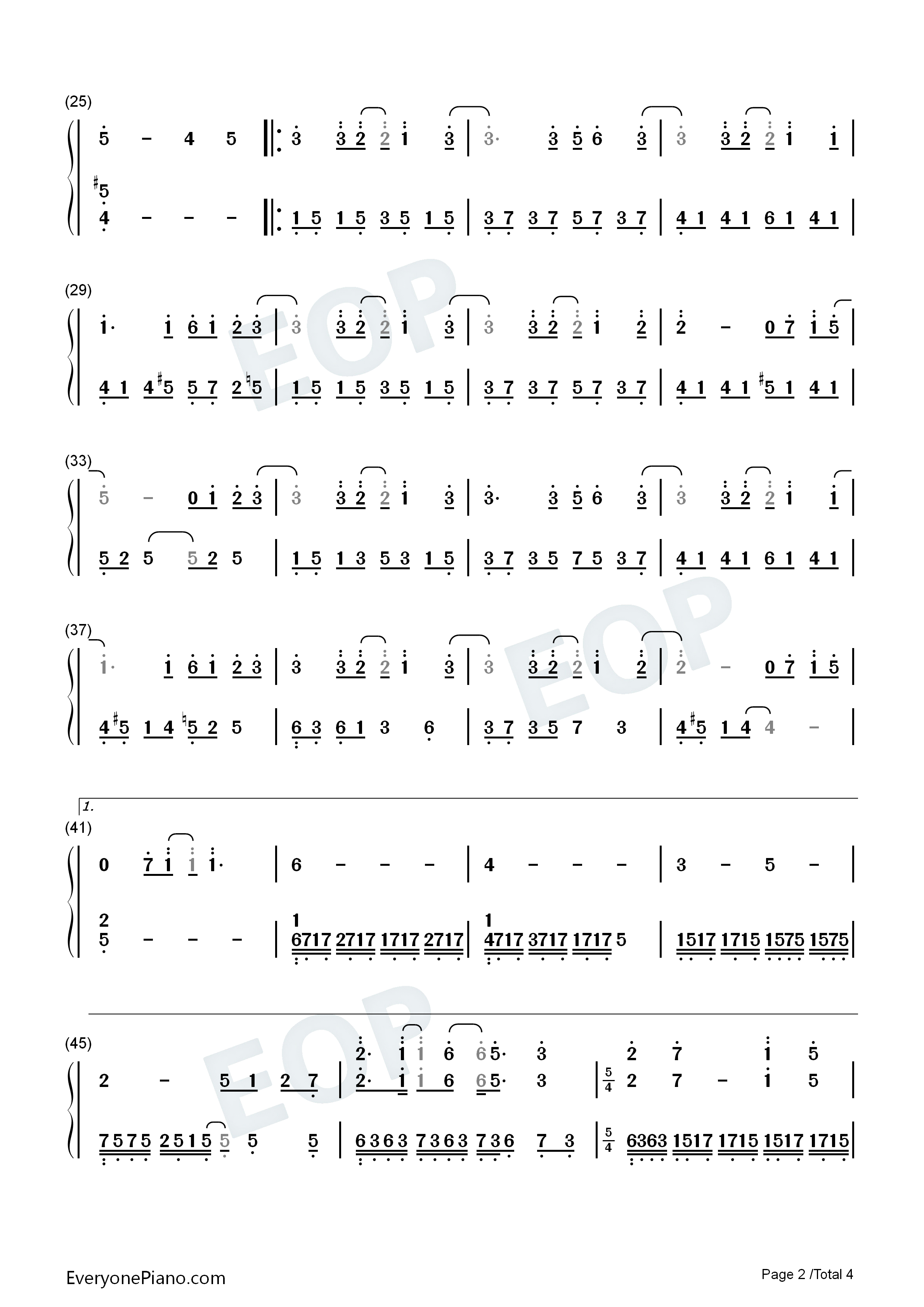 皆可钢琴简谱_田馥甄演唱