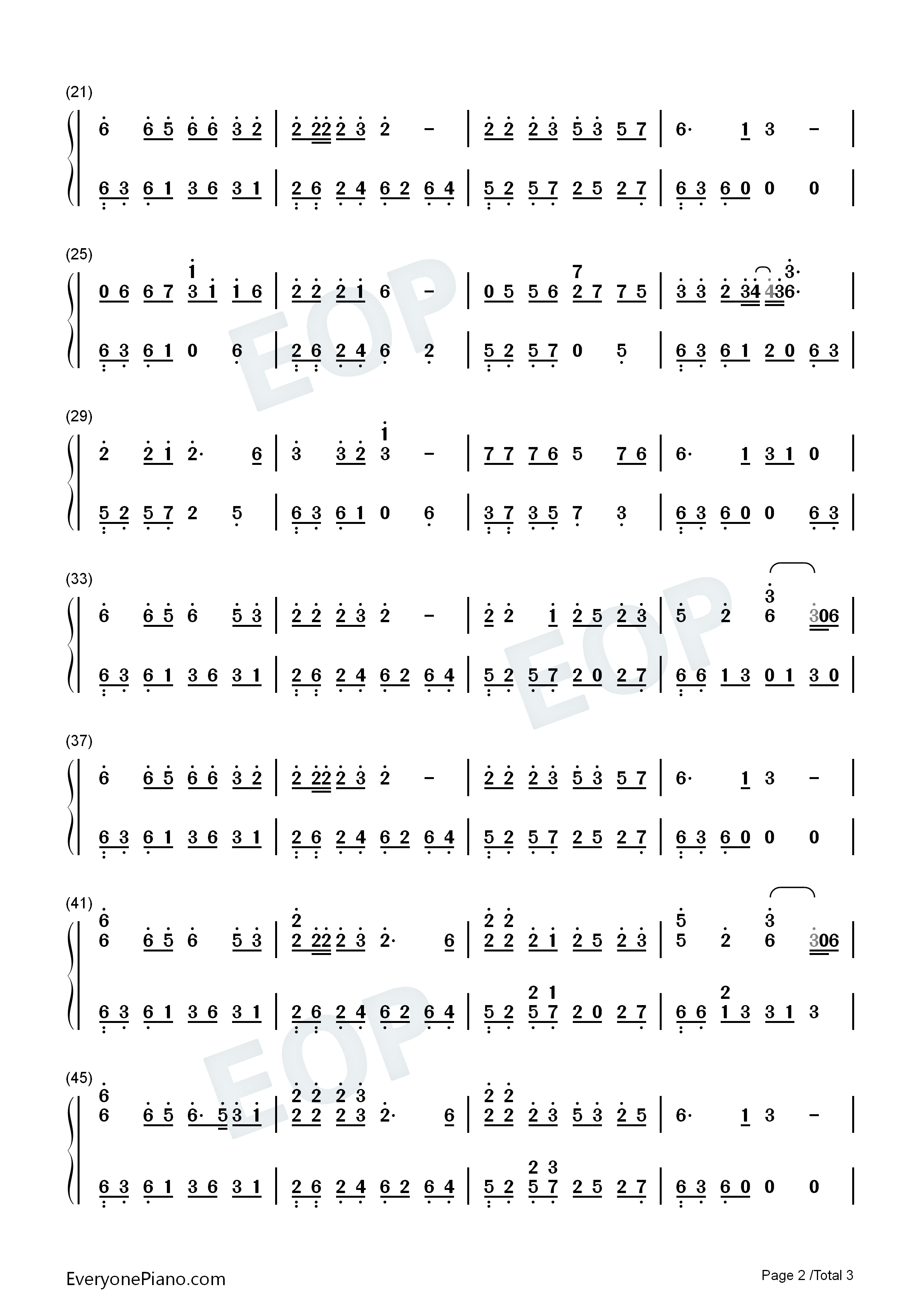 多年以后钢琴简谱_大欢演唱