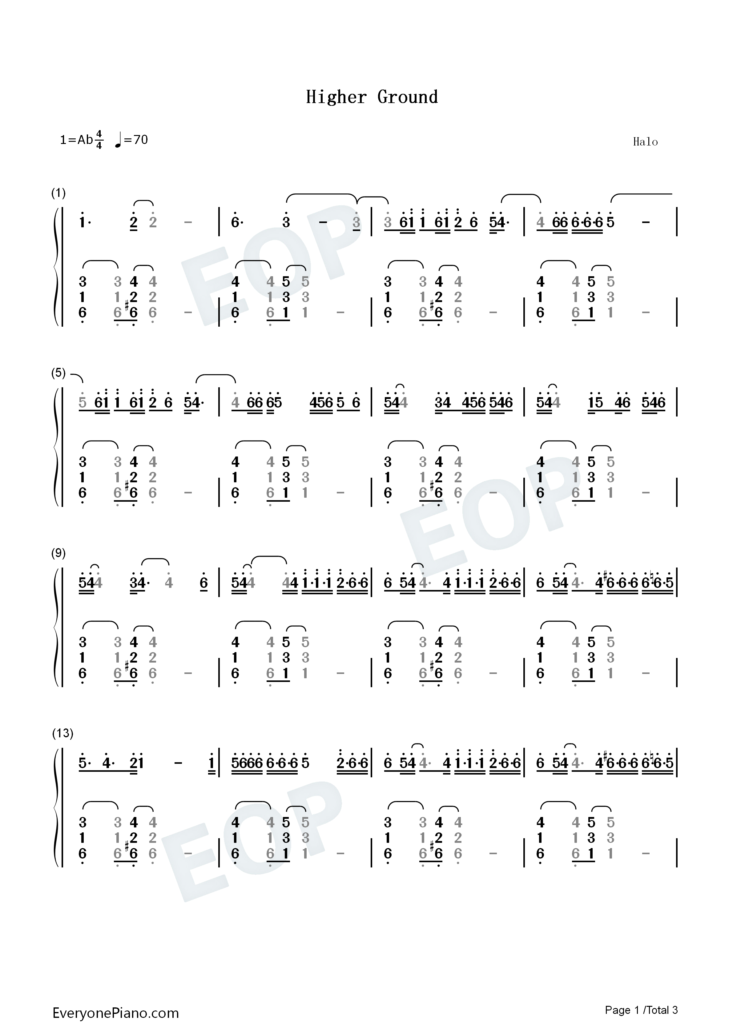 Higher_Ground钢琴简谱_Martin_Garrix_John_Martin演唱