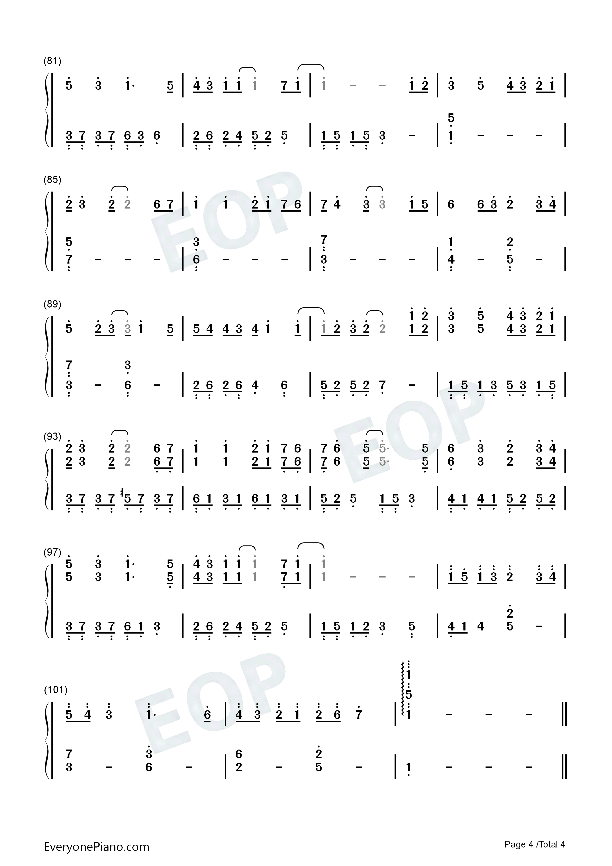 时光与你都很甜钢琴简谱_吕小雨_孙泽源演唱