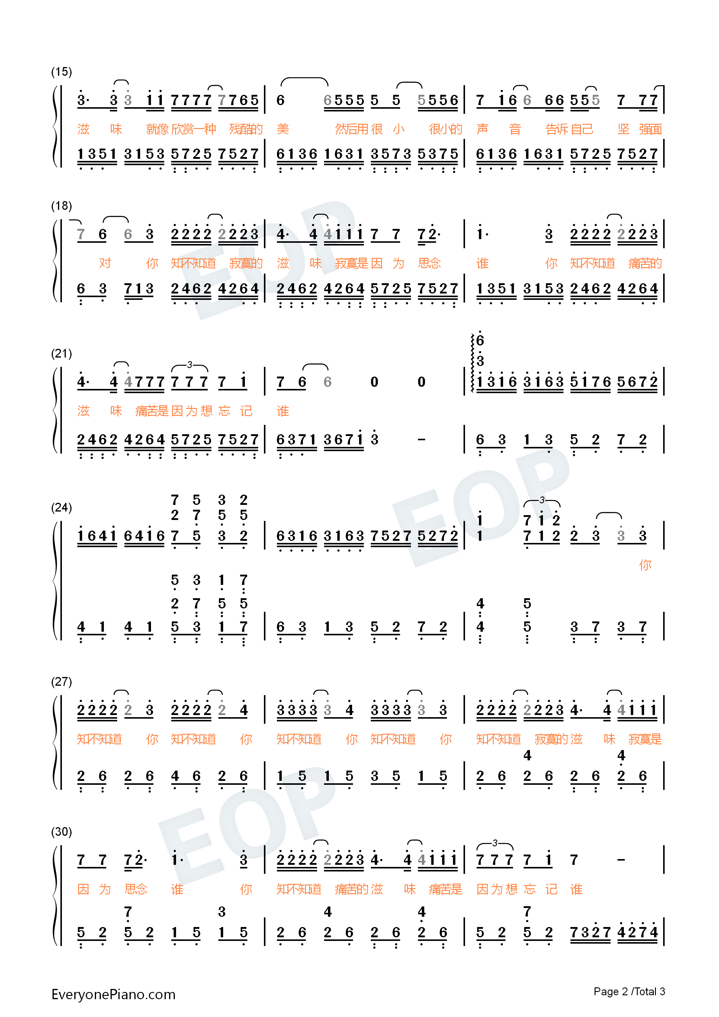 寂寞是因为思念谁钢琴简谱_张磊_景岗山演唱