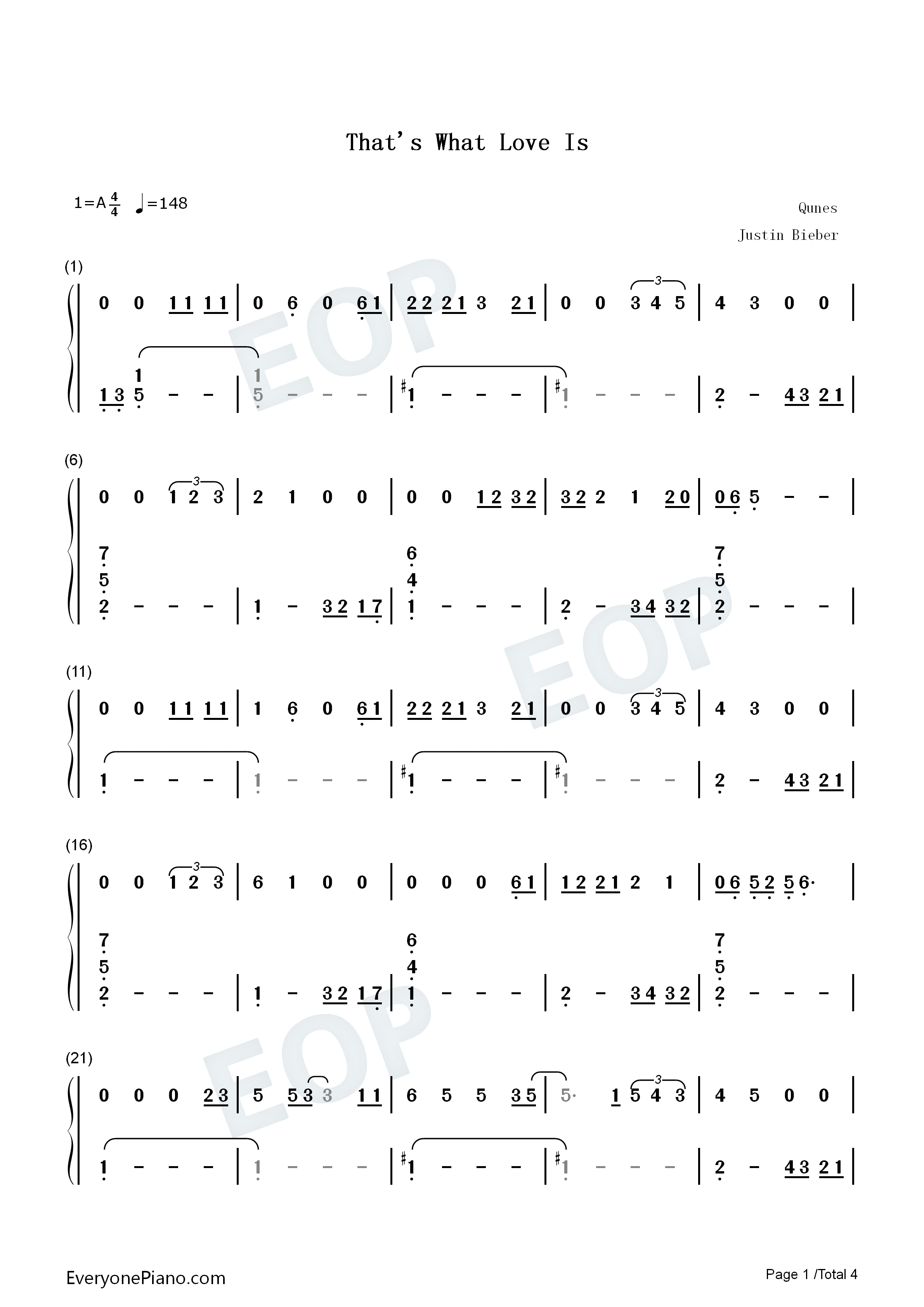 Thats_What_Love_Is钢琴简谱_Justin_Bieber演唱