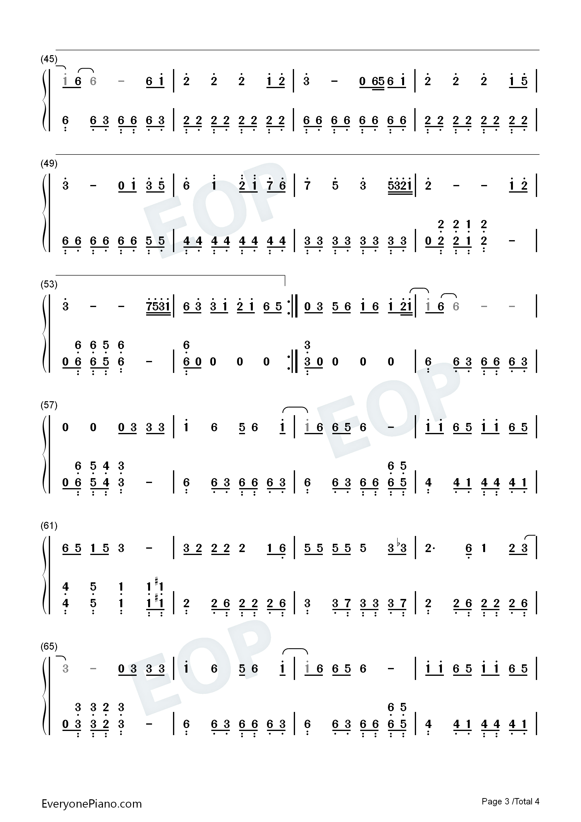 无人熟识钢琴简谱_江蕙演唱