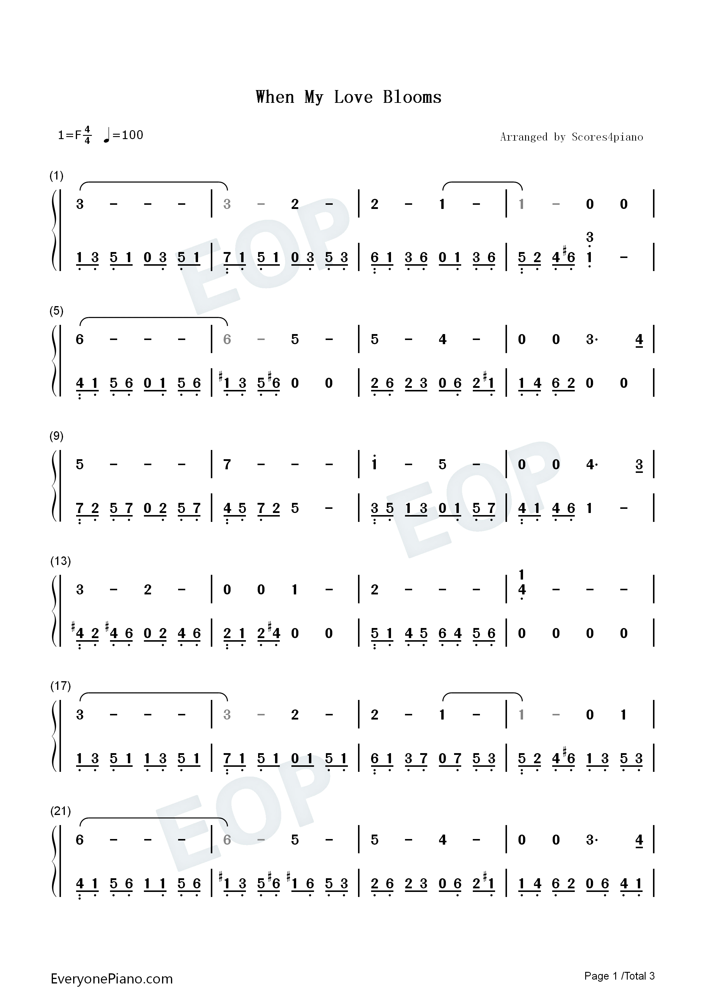 When_My_Love_Blooms钢琴简谱_Studio_Dragon演唱